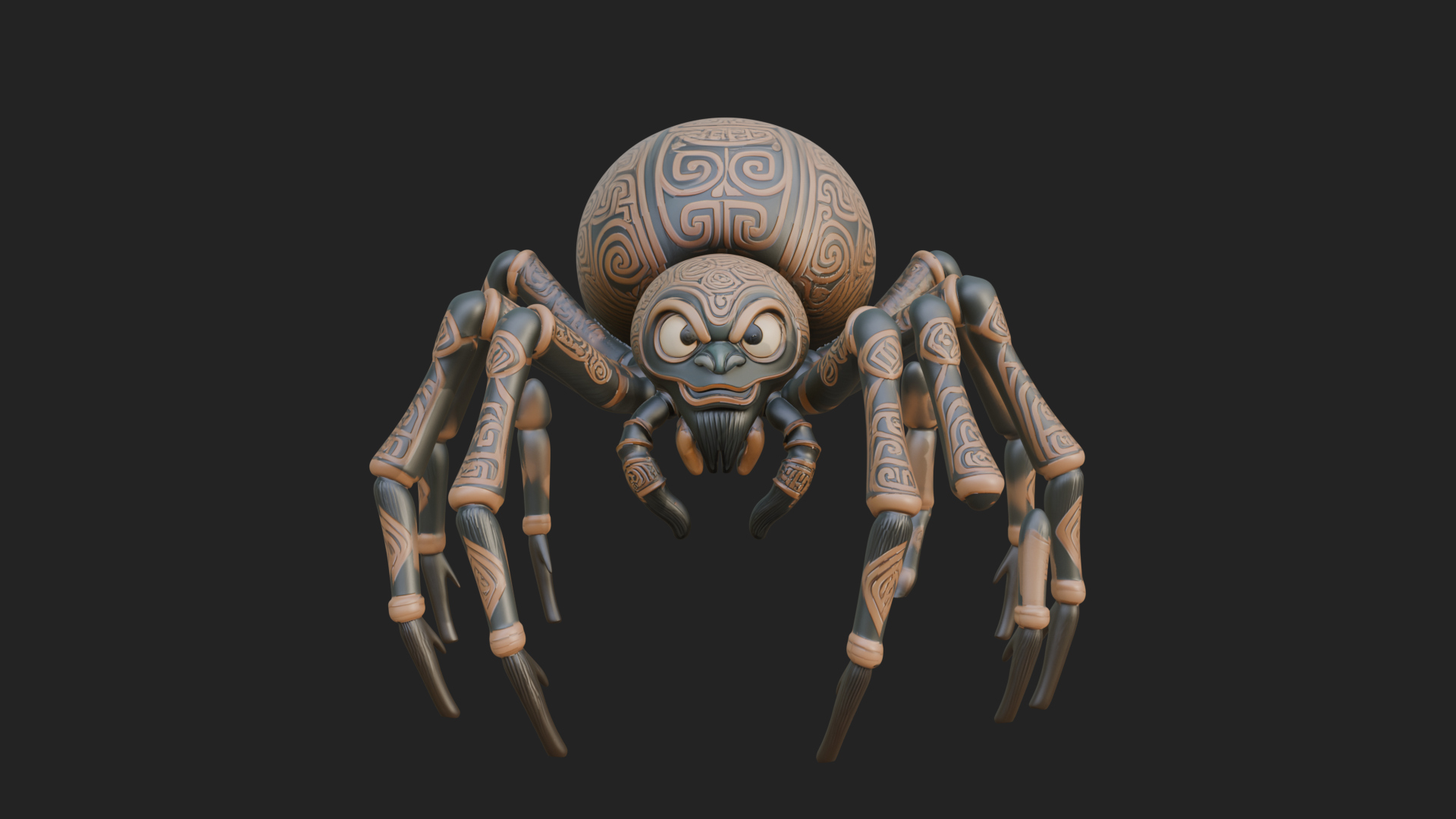 Carved Giant Spider Statue Design 2 3D Print Model 3D Model