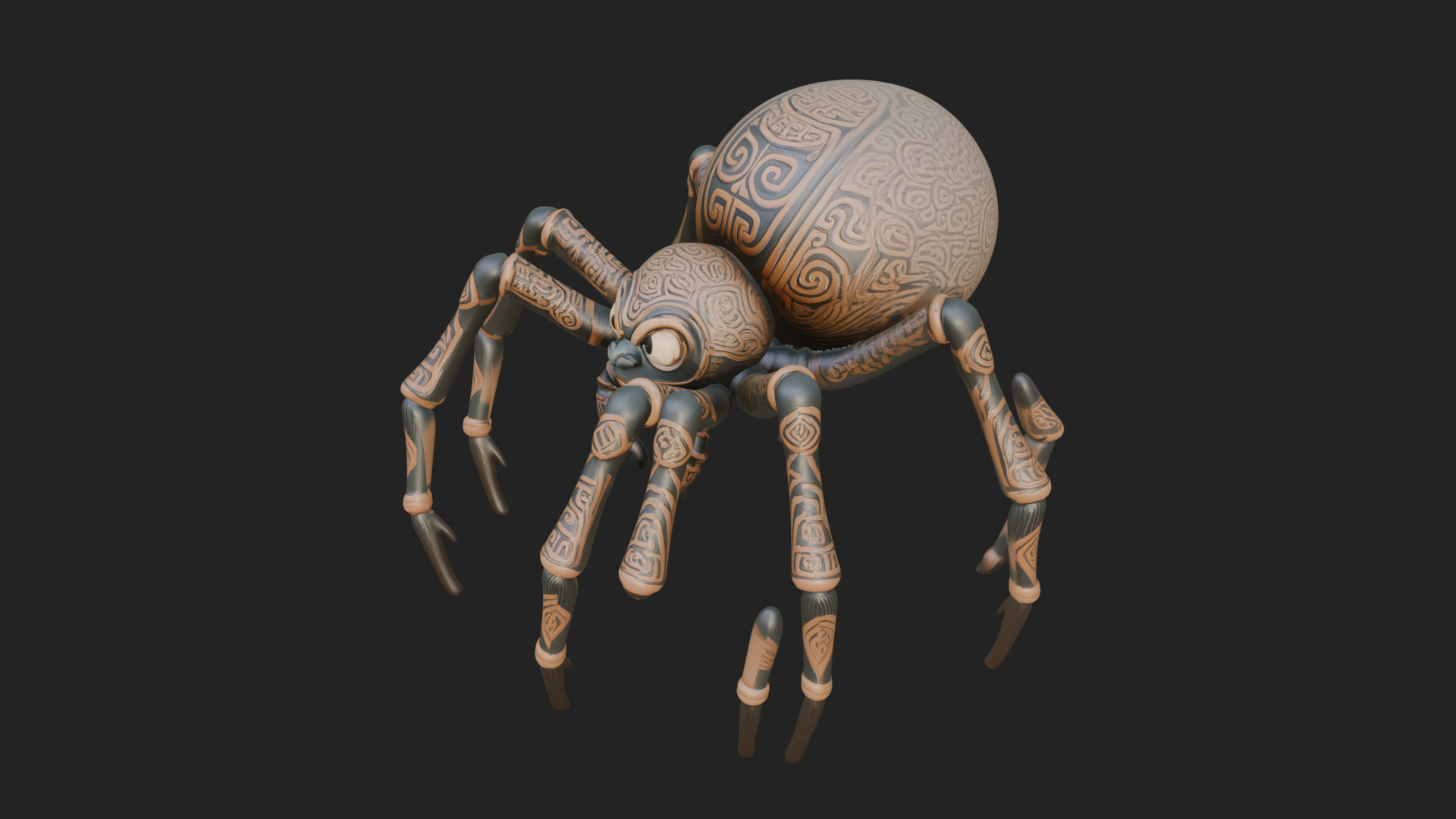 Carved Giant Spider Statue Design 2 3D Print Model 3D Model