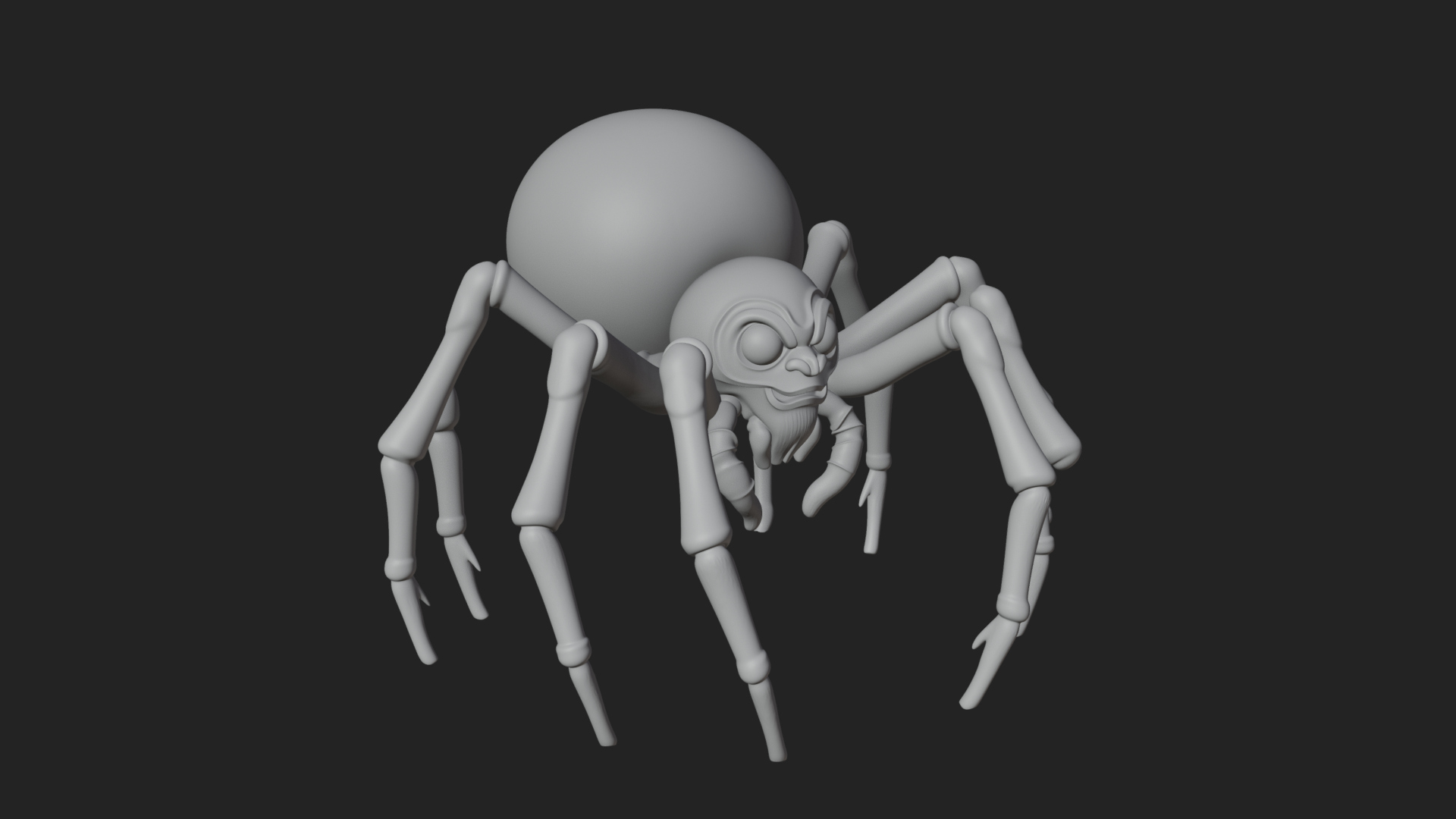 Carved Giant Spider Statue Design 2 3D Print Model 3D Model