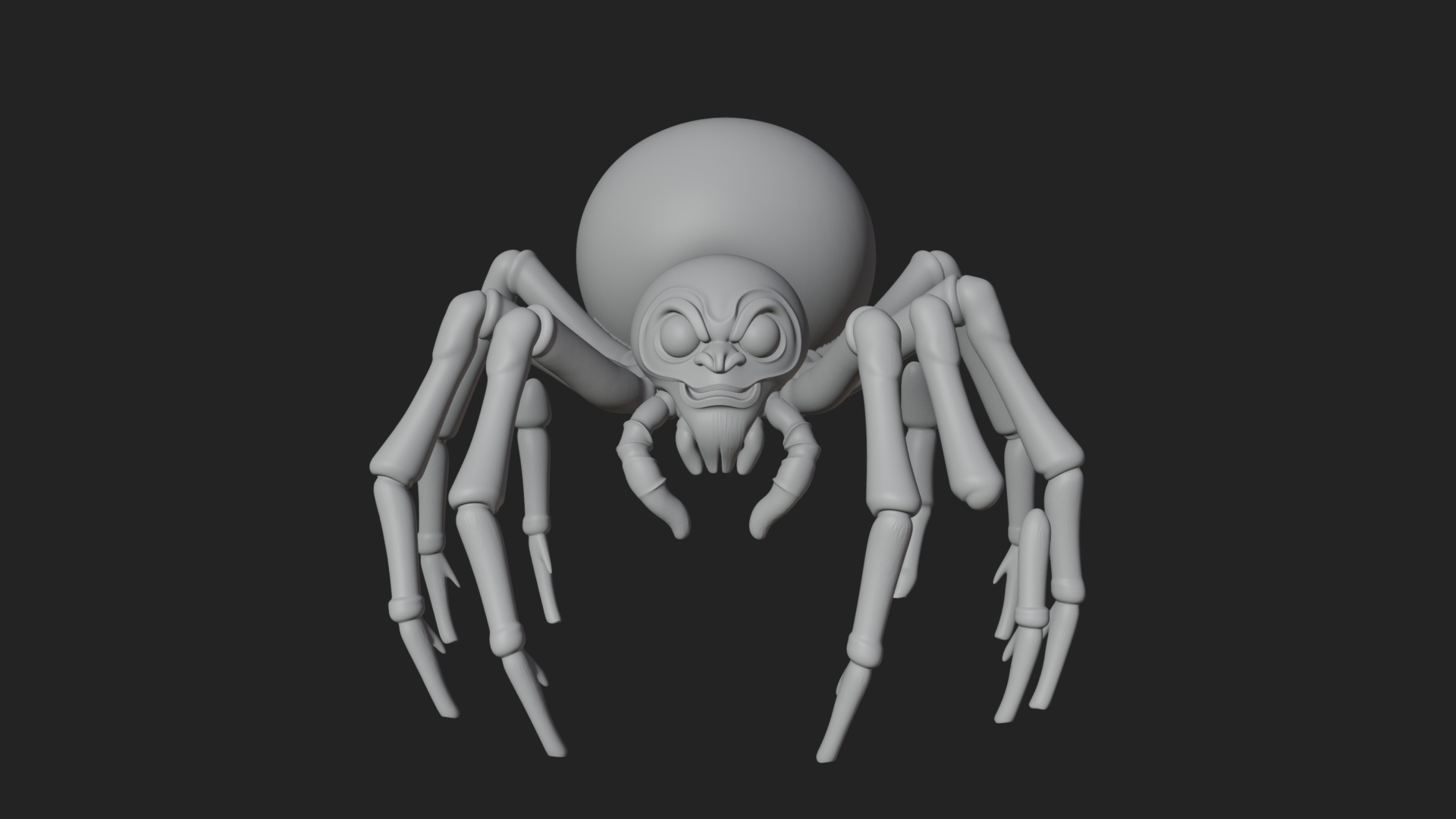 Carved Giant Spider Statue Design 2 3D Print Model 3D Model