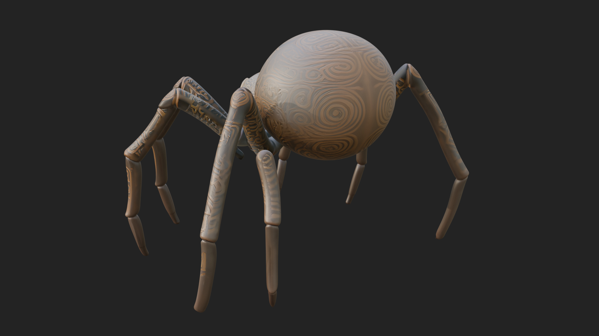 Carved Giant Spider Statue Design 3 3D Print Model 3D Model