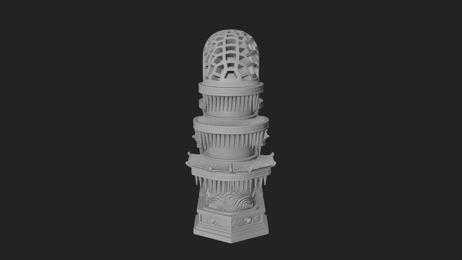 Carved Gothic Stone Arch Design 1 3D Print Model 3D Model