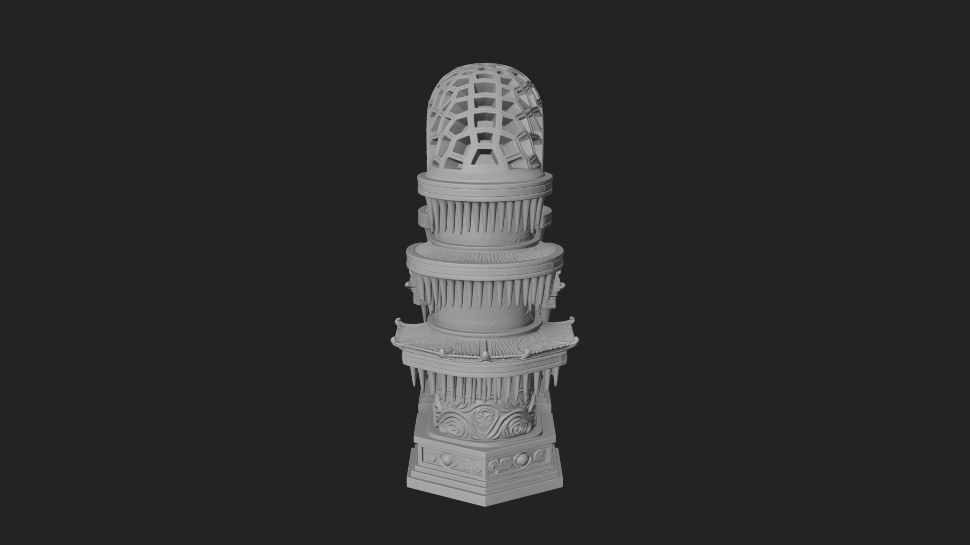Carved Gothic Stone Arch Design 1 3D Print Model 3D Model