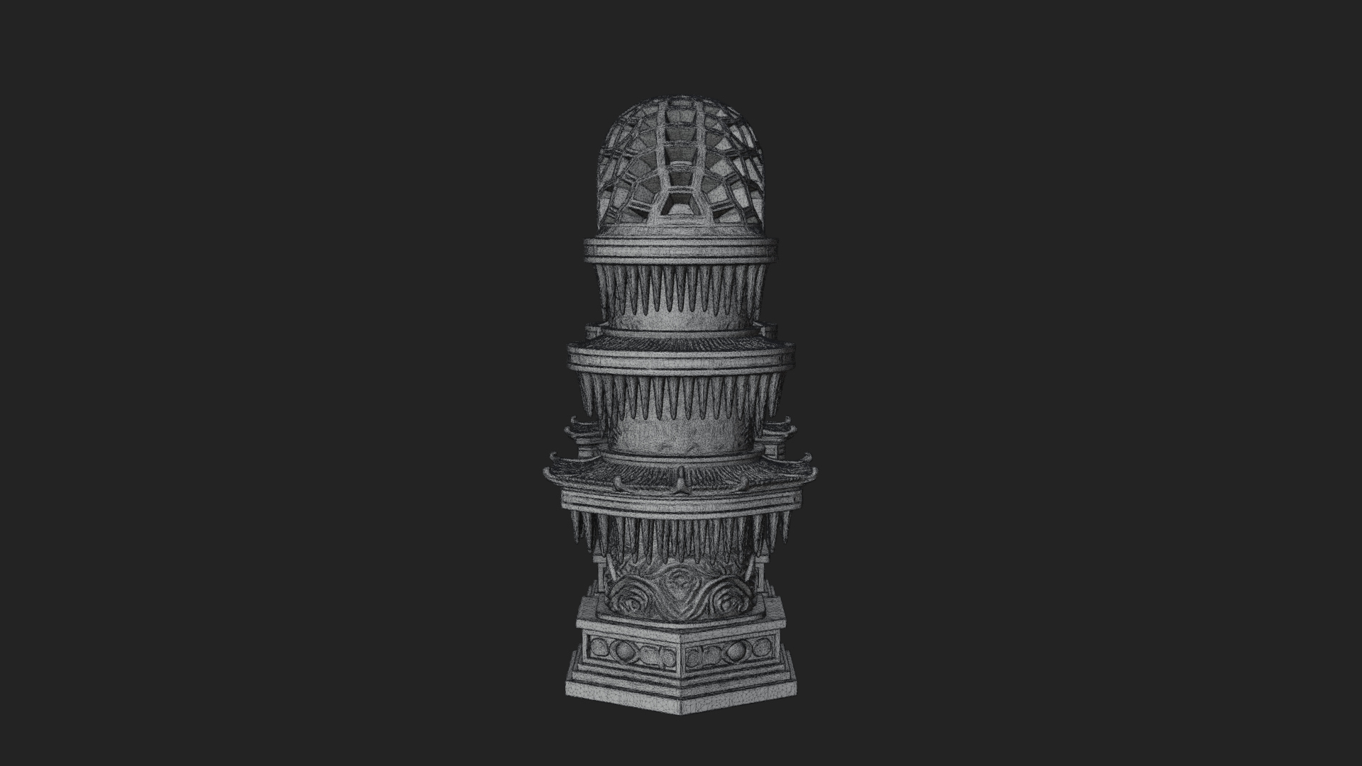 Carved Gothic Stone Arch Design 1 3D Print Model 3D Model