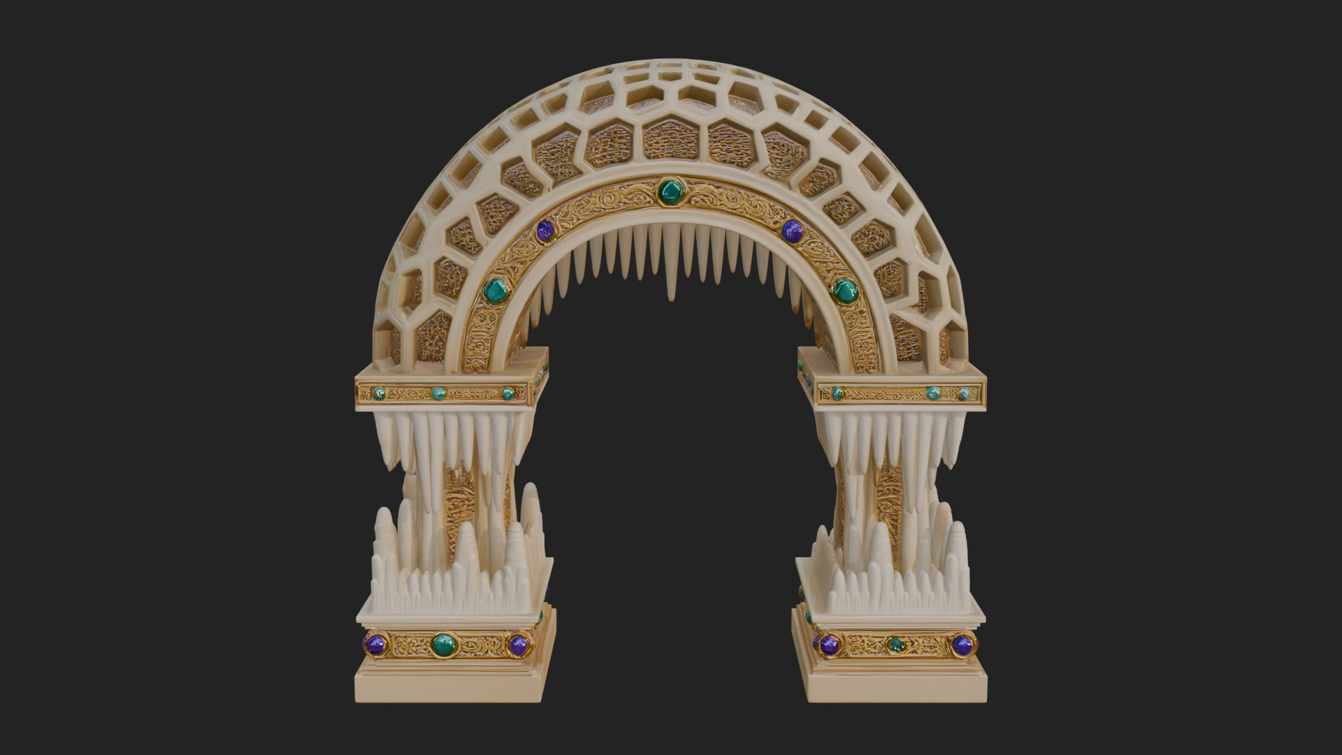 Carved Gothic Stone Arch Design 2 3D Print Model 3D Model