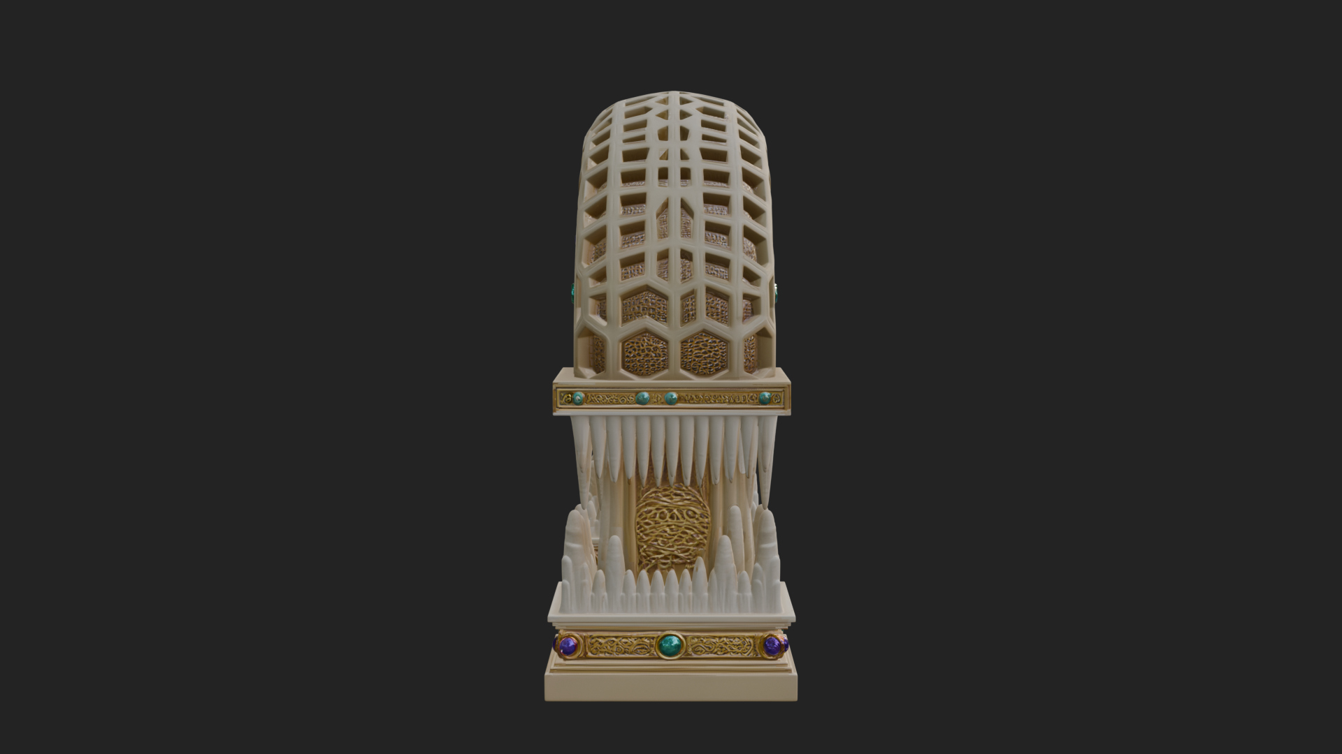 Carved Gothic Stone Arch Design 2 3D Print Model 3D Model