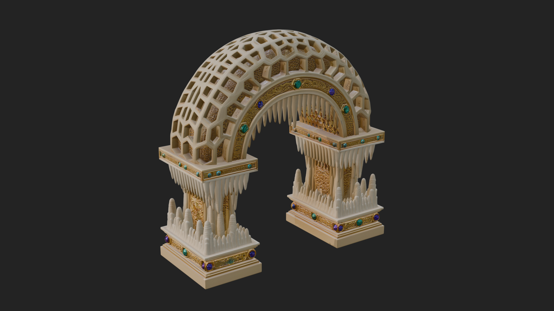 Carved Gothic Stone Arch Design 2 3D Print Model 3D Model