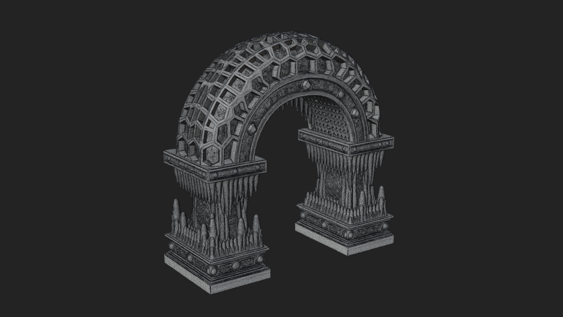 Carved Gothic Stone Arch Design 2 3D Print Model 3D Model