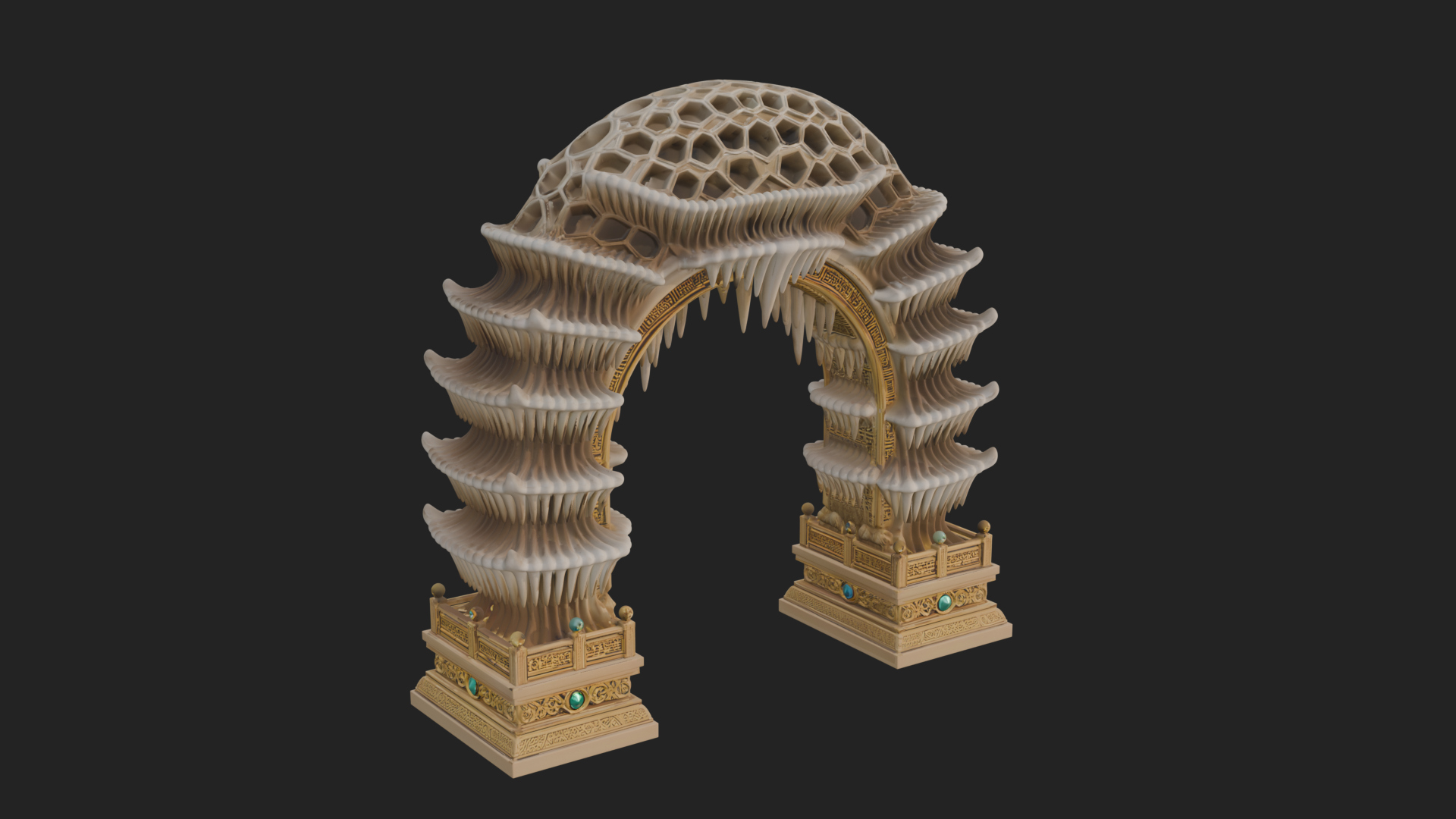 Carved Gothic Stone Arch Design 3 3D Print Model 3D Model
