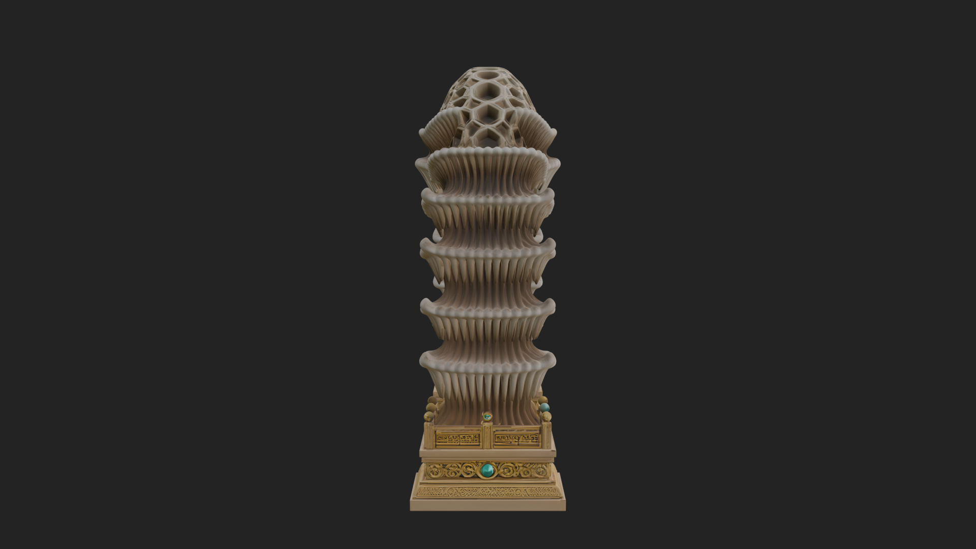 Carved Gothic Stone Arch Design 3 3D Print Model 3D Model