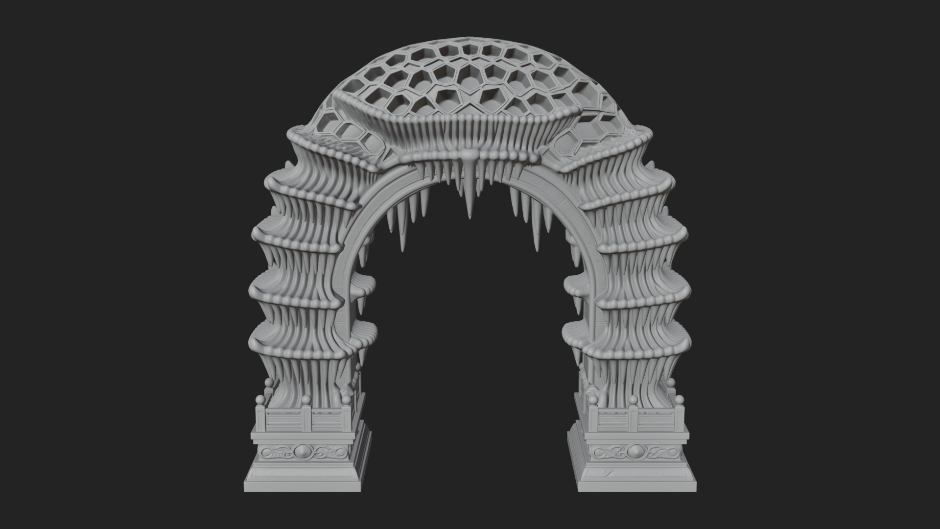 Carved Gothic Stone Arch Design 3 3D Print Model 3D Model
