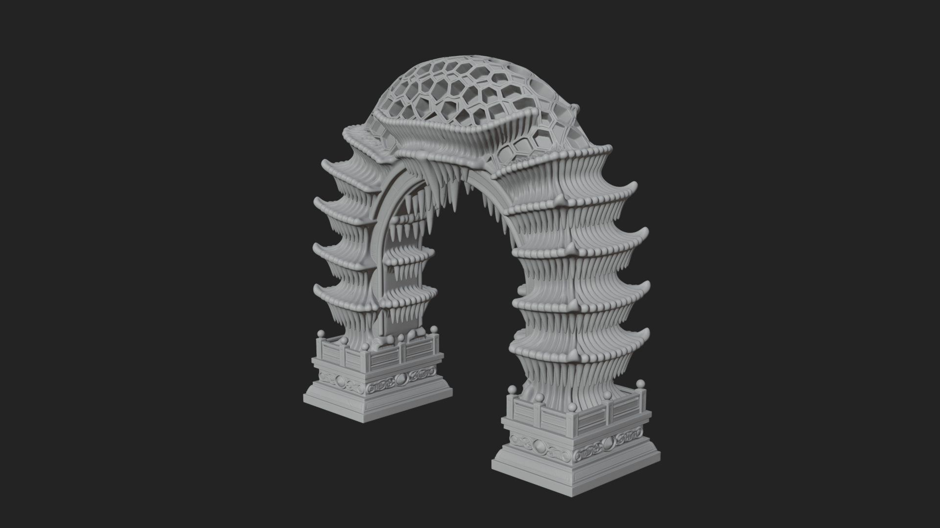 Carved Gothic Stone Arch Design 3 3D Print Model 3D Model