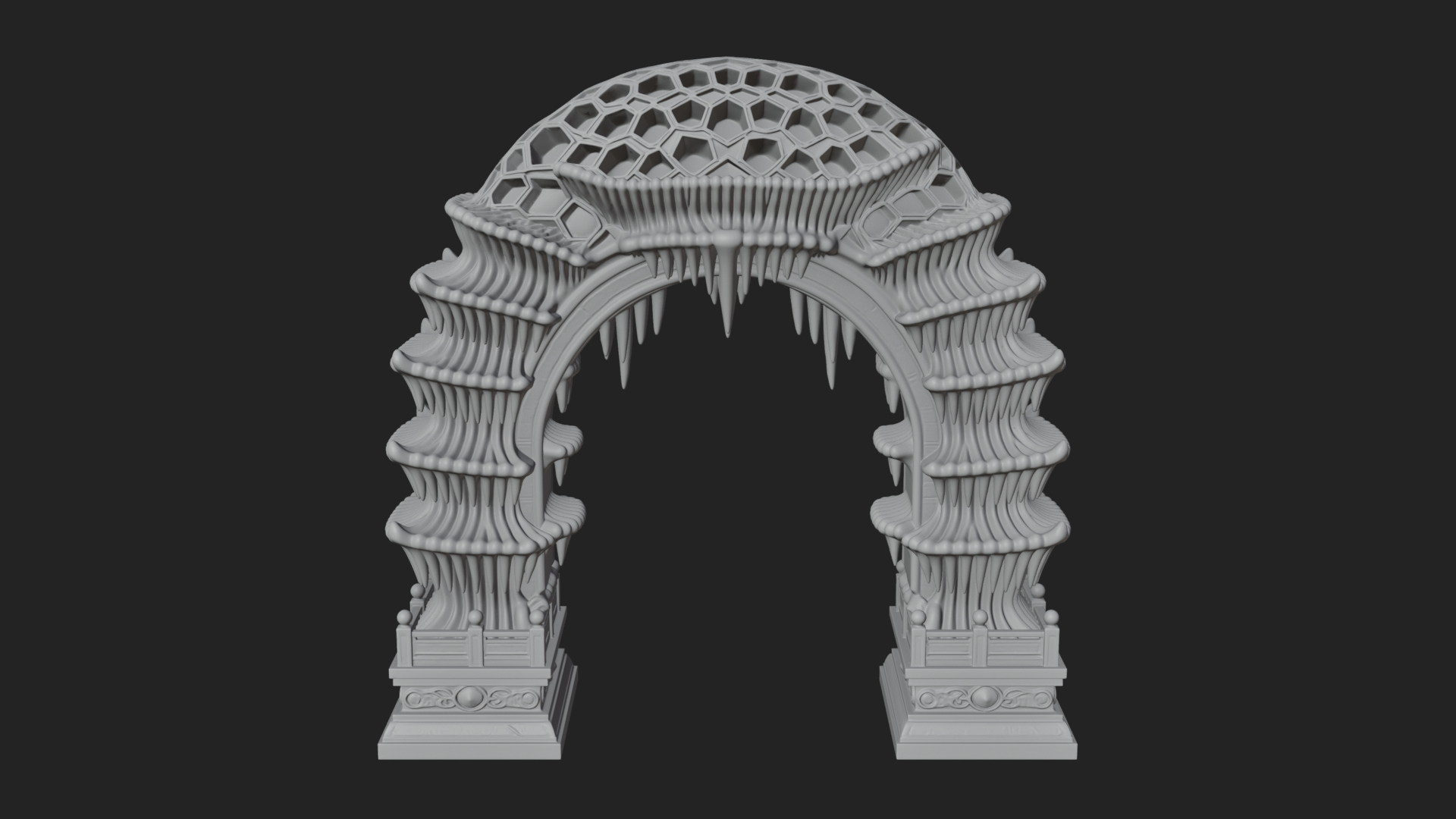 Carved Gothic Stone Arch Design 3 3D Print Model 3D Model