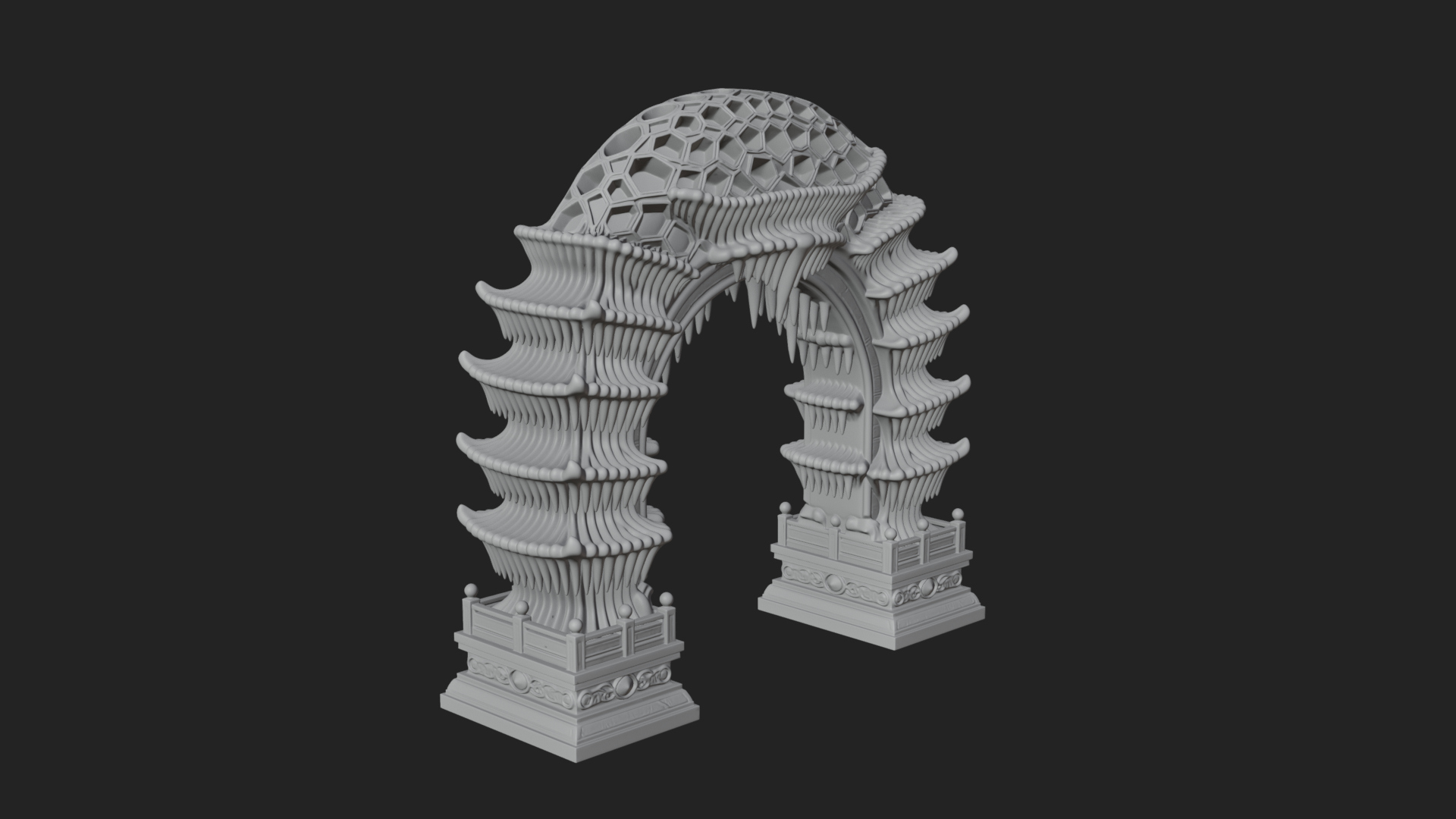 Carved Gothic Stone Arch Design 3 3D Print Model 3D Model