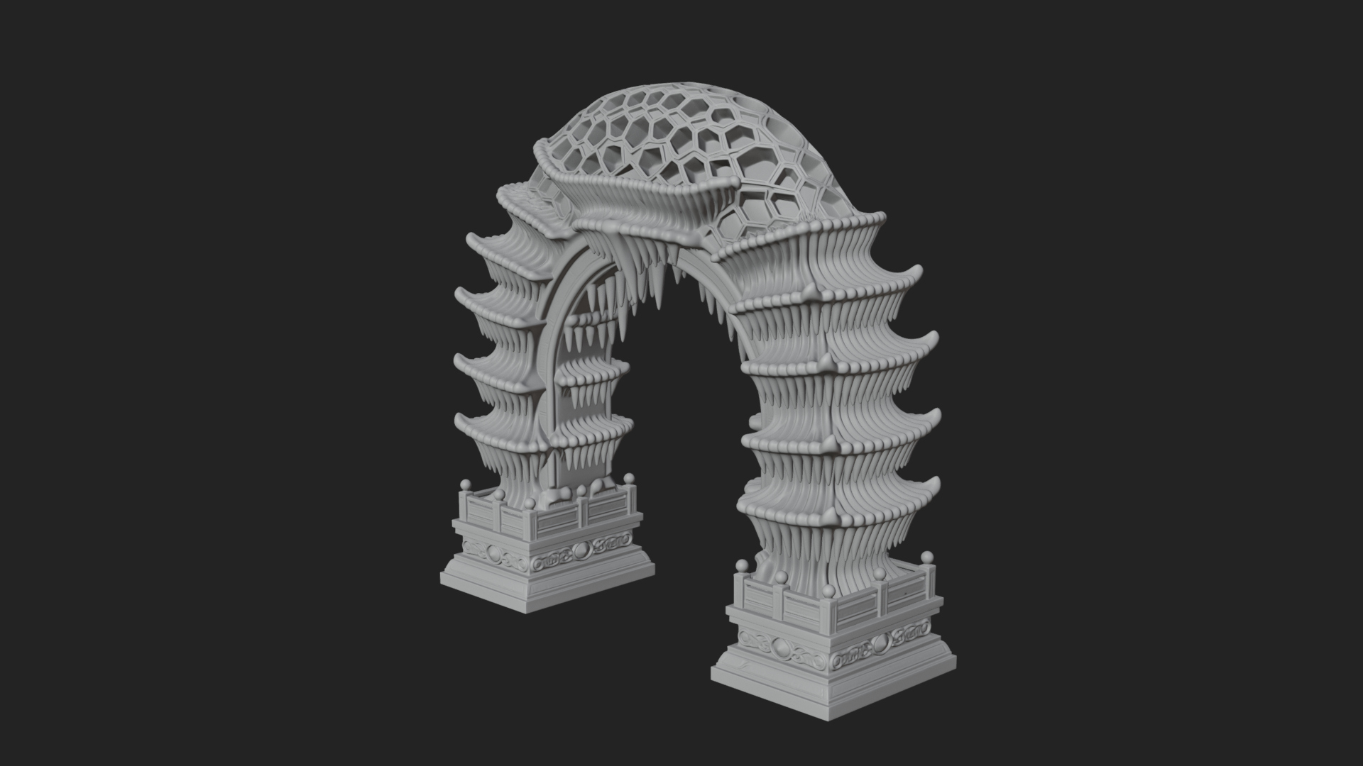 Carved Gothic Stone Arch Design 3 3D Print Model 3D Model