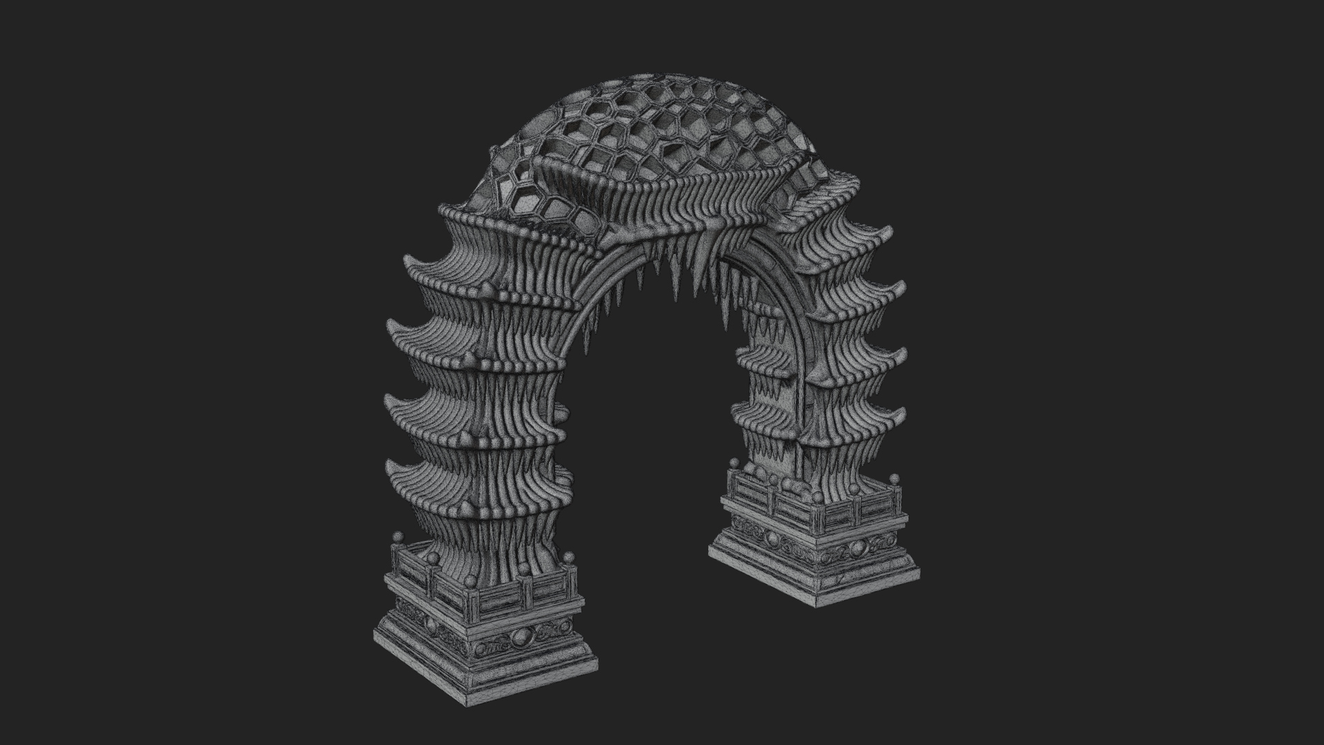 Carved Gothic Stone Arch Design 3 3D Print Model 3D Model