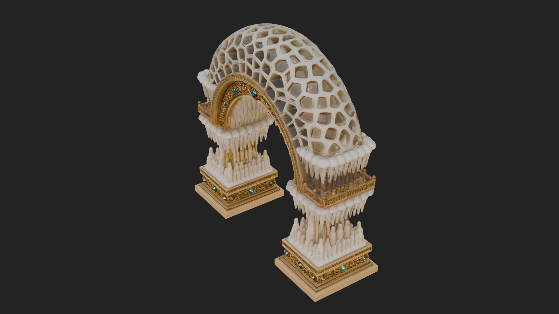 Carved Gothic Stone Arch Design 4 3D Print Model 3D Model