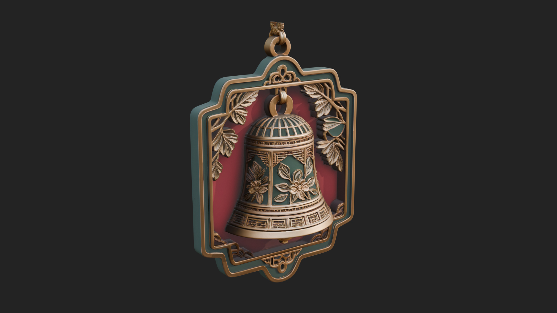 Carved Hanging Bell Ornament Design 3 3D Print Model 3D Model