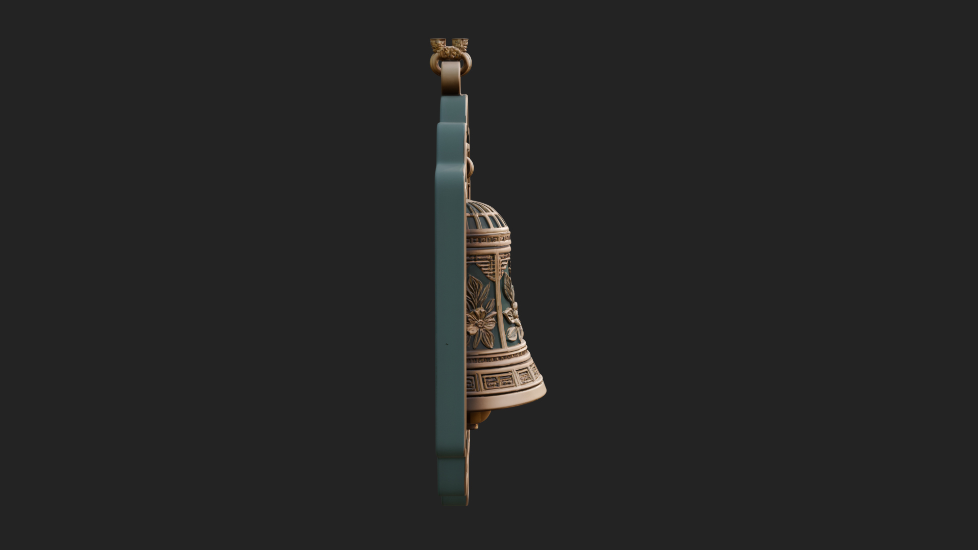 Carved Hanging Bell Ornament Design 3 3D Print Model 3D Model