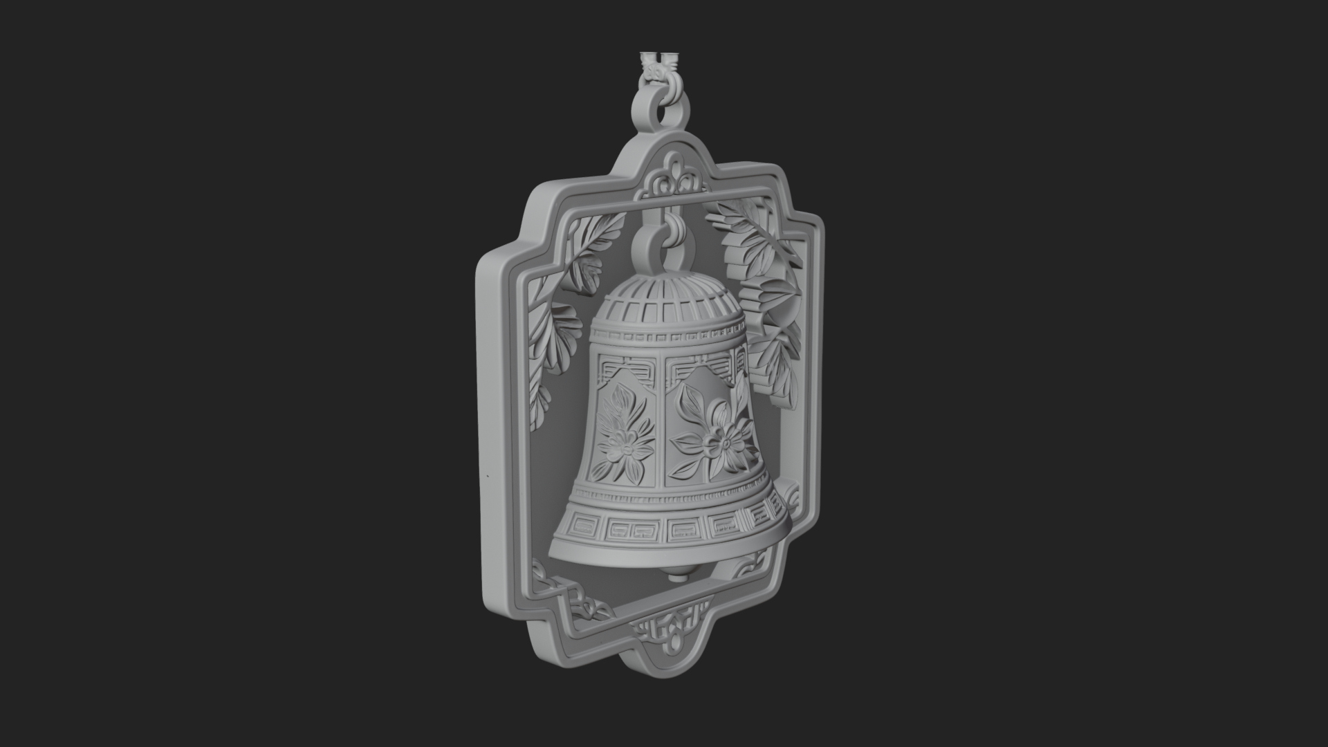 Carved Hanging Bell Ornament Design 3 3D Print Model 3D Model