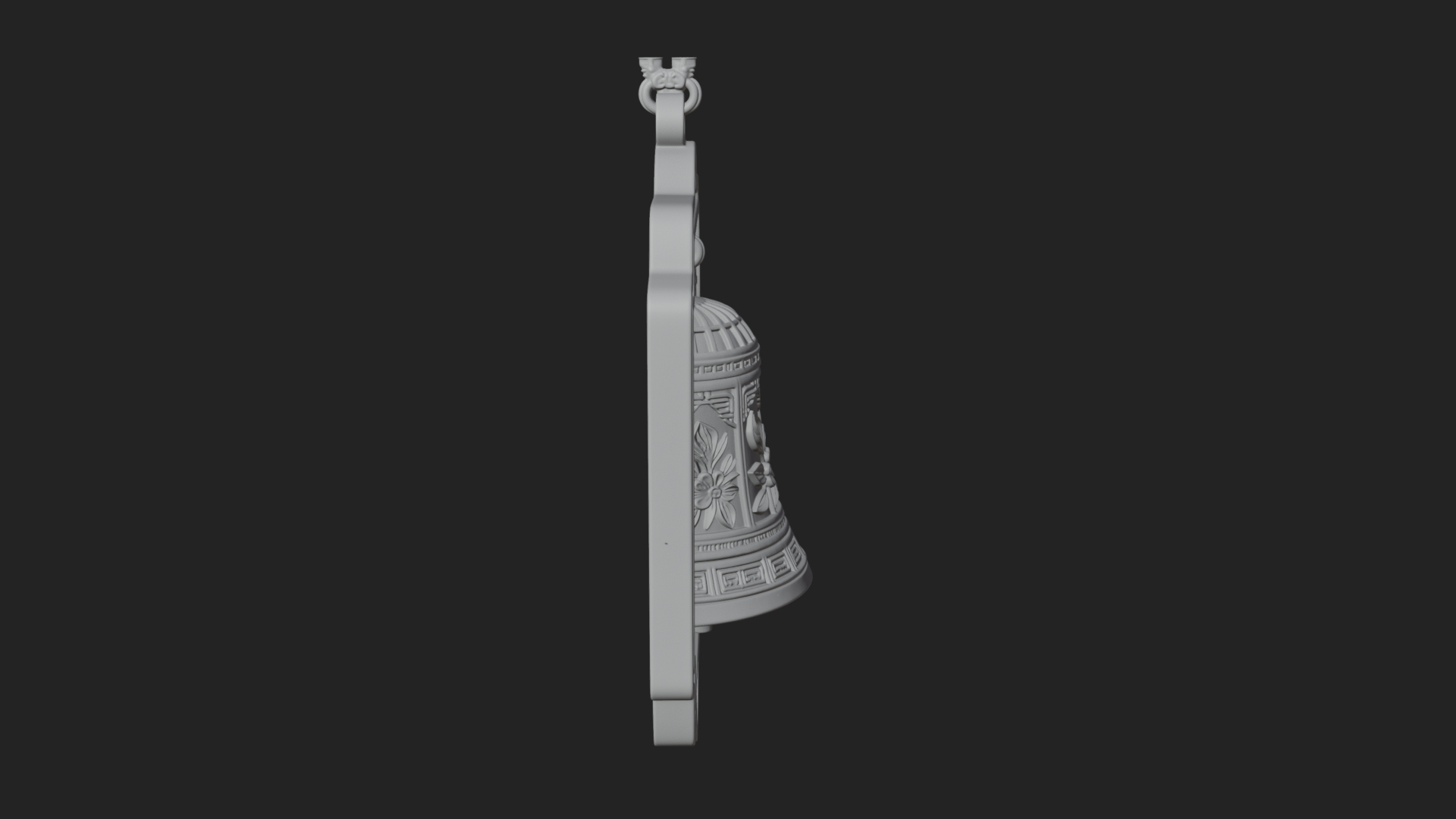 Carved Hanging Bell Ornament Design 3 3D Print Model 3D Model