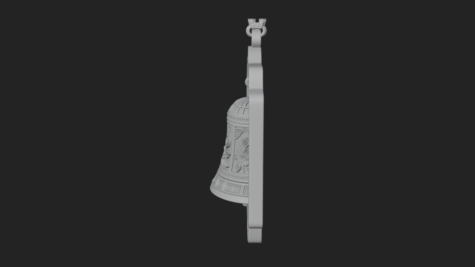 Carved Hanging Bell Ornament Design 3 3D Print Model 3D Model