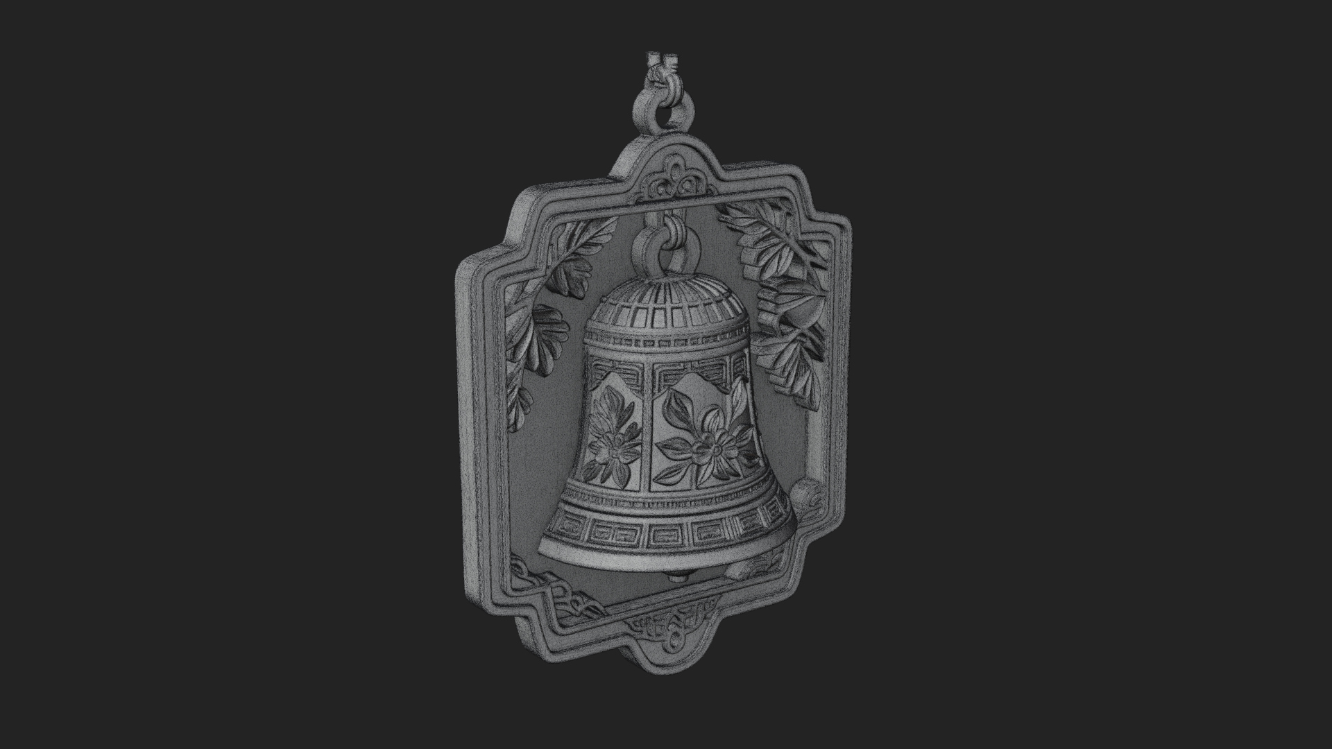 Carved Hanging Bell Ornament Design 3 3D Print Model 3D Model
