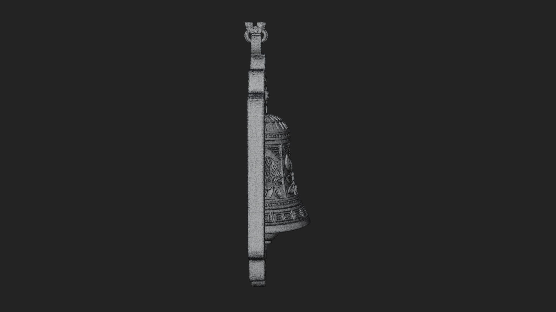 Carved Hanging Bell Ornament Design 3 3D Print Model 3D Model