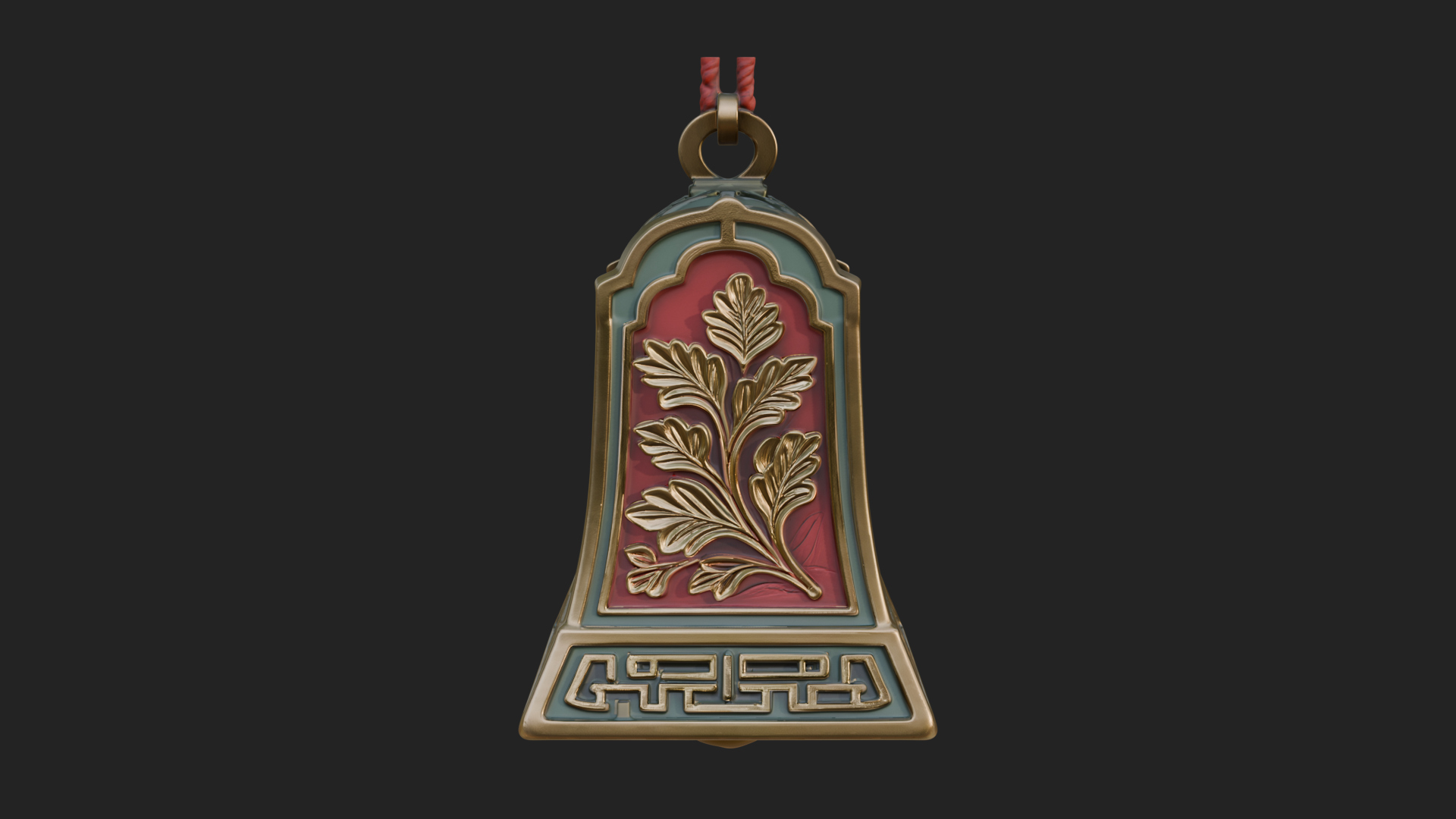 Carved Hanging Bell Ornament Design 4 3D Print Model 3D Model