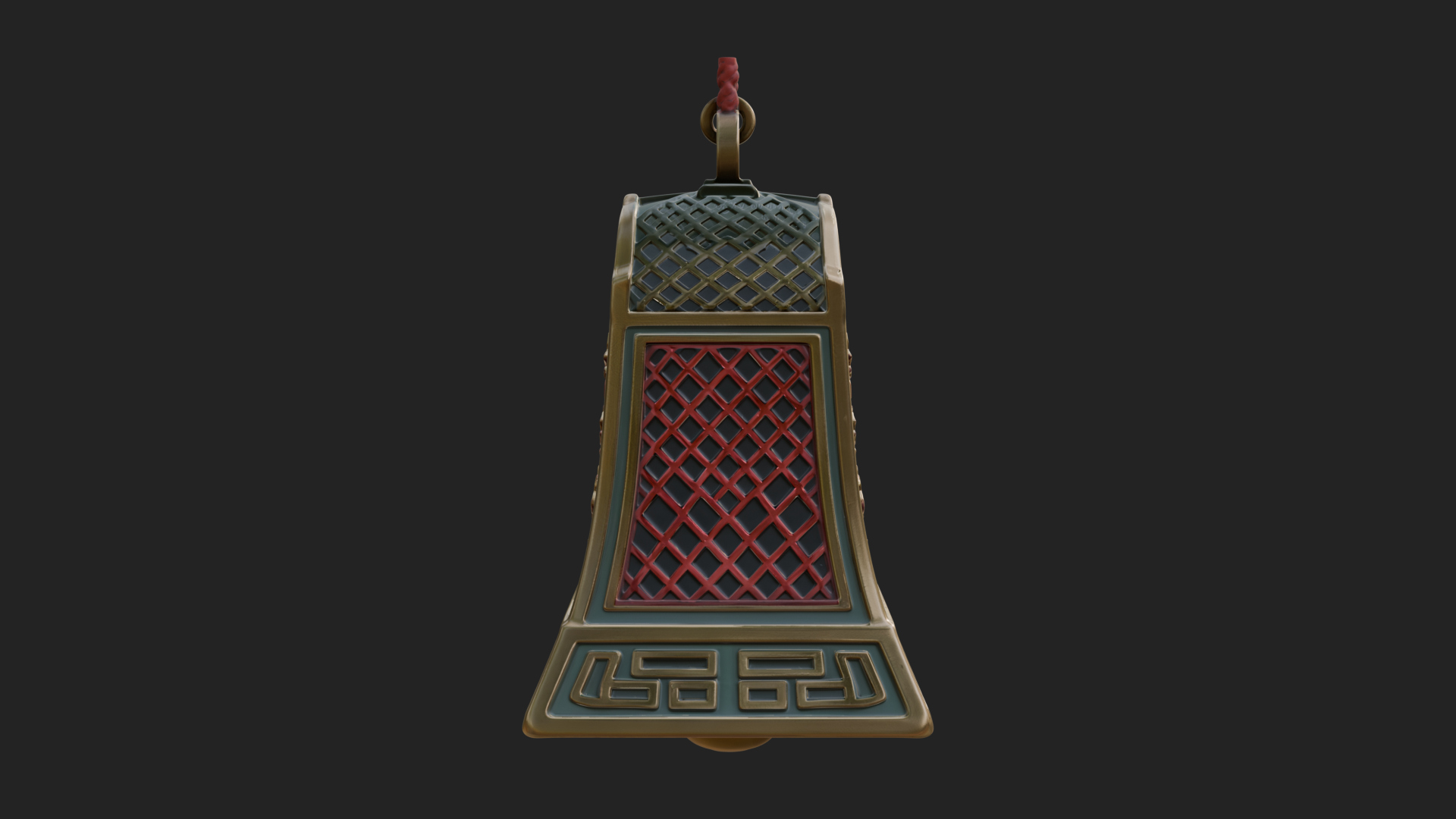 Carved Hanging Bell Ornament Design 4 3D Print Model 3D Model