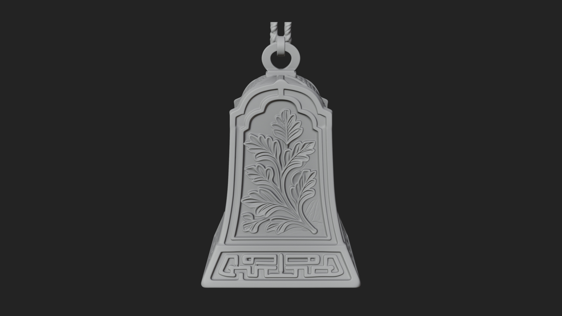 Carved Hanging Bell Ornament Design 4 3D Print Model 3D Model