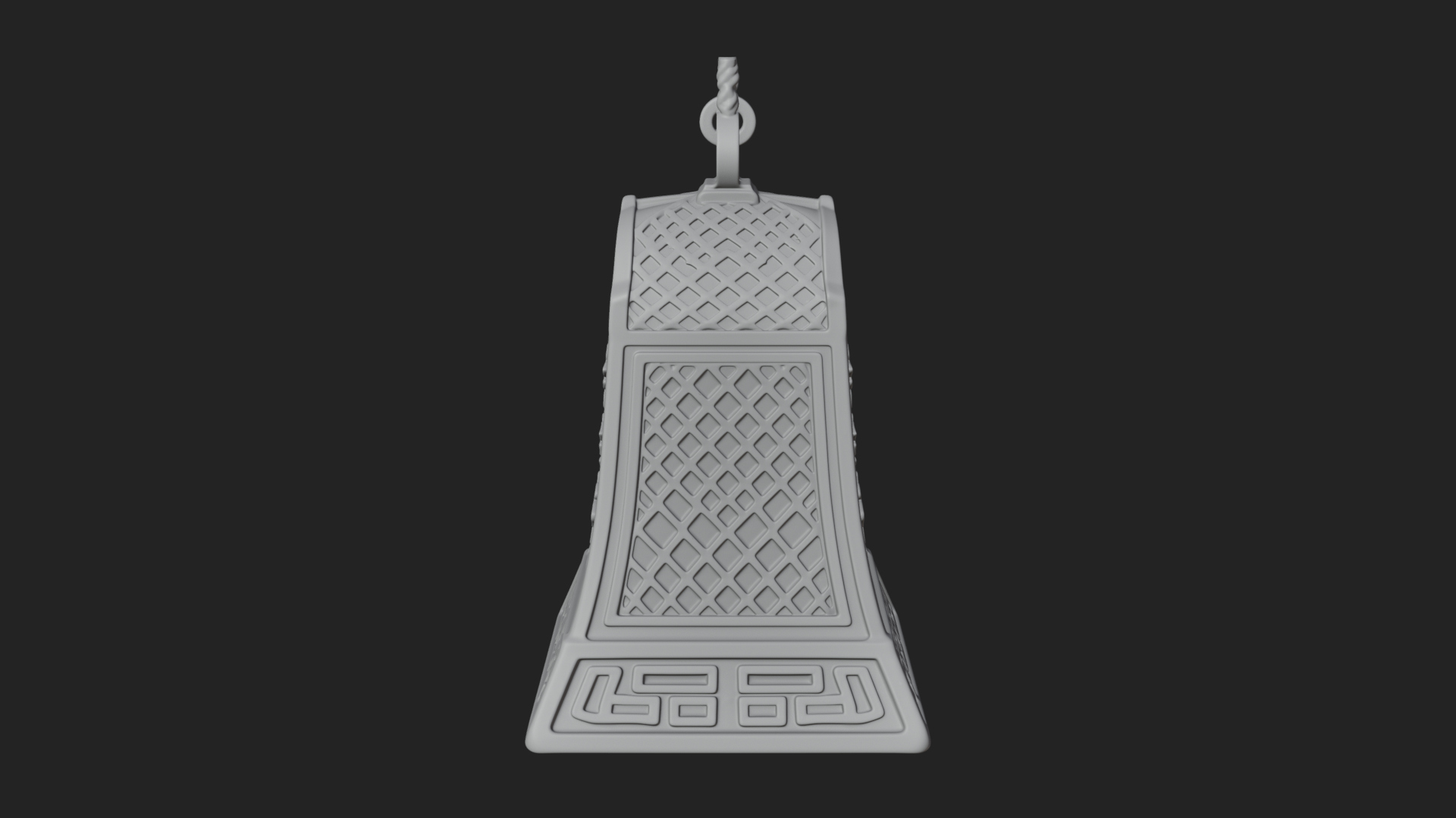 Carved Hanging Bell Ornament Design 4 3D Print Model 3D Model