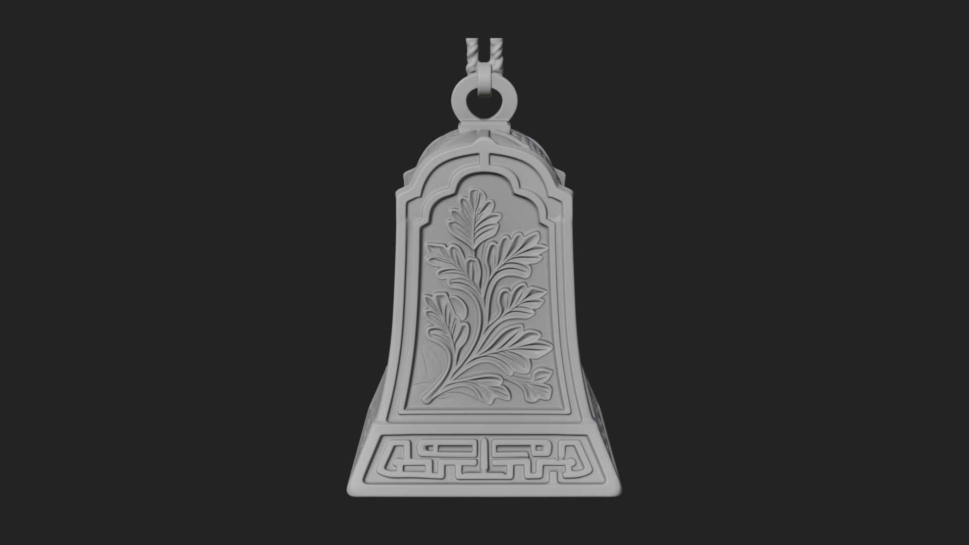 Carved Hanging Bell Ornament Design 4 3D Print Model 3D Model