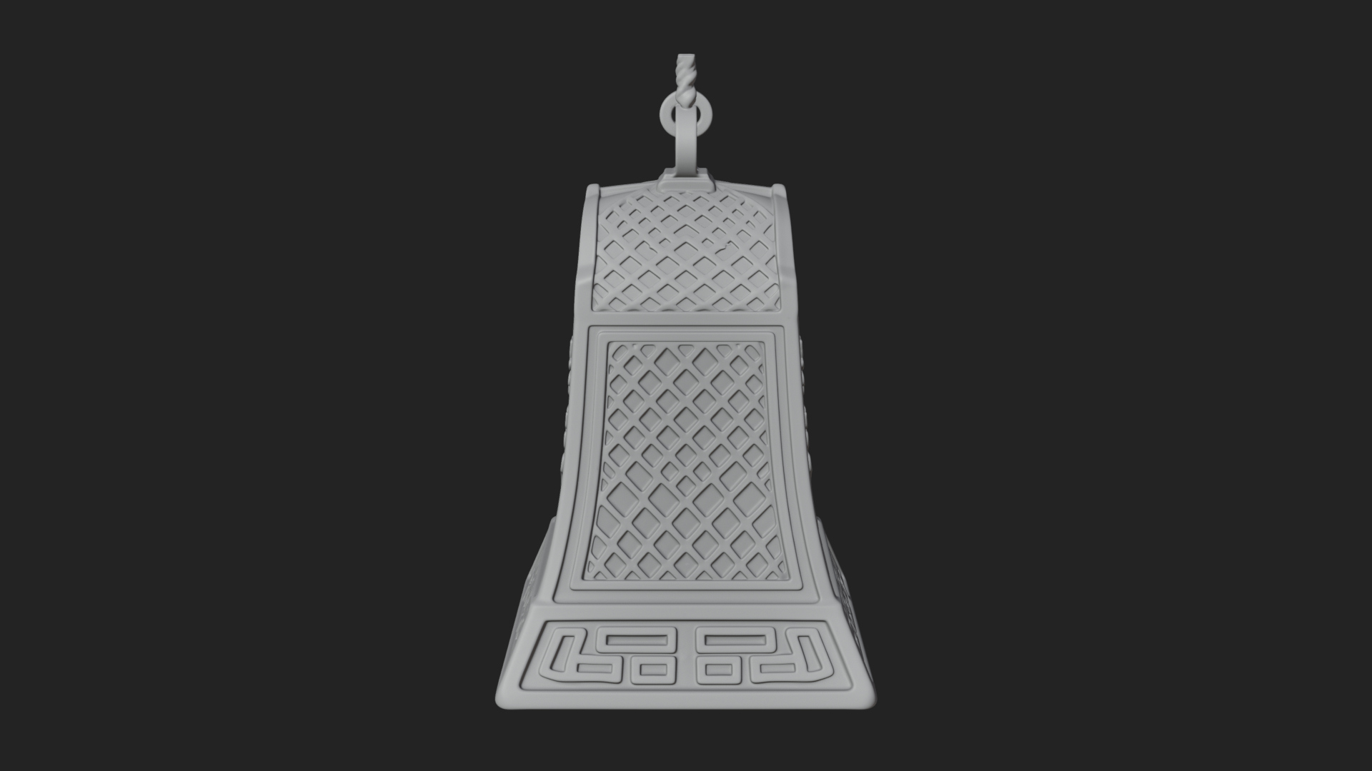 Carved Hanging Bell Ornament Design 4 3D Print Model 3D Model
