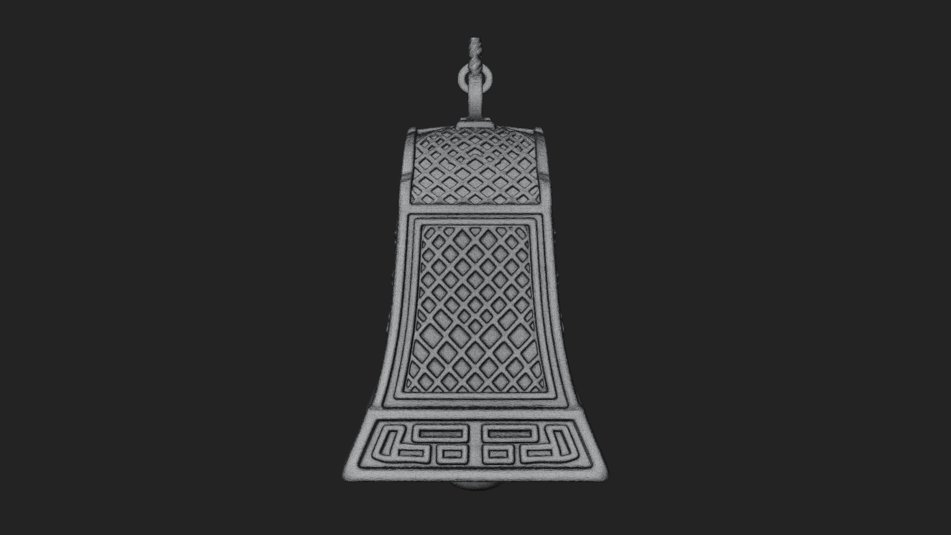 Carved Hanging Bell Ornament Design 4 3D Print Model 3D Model