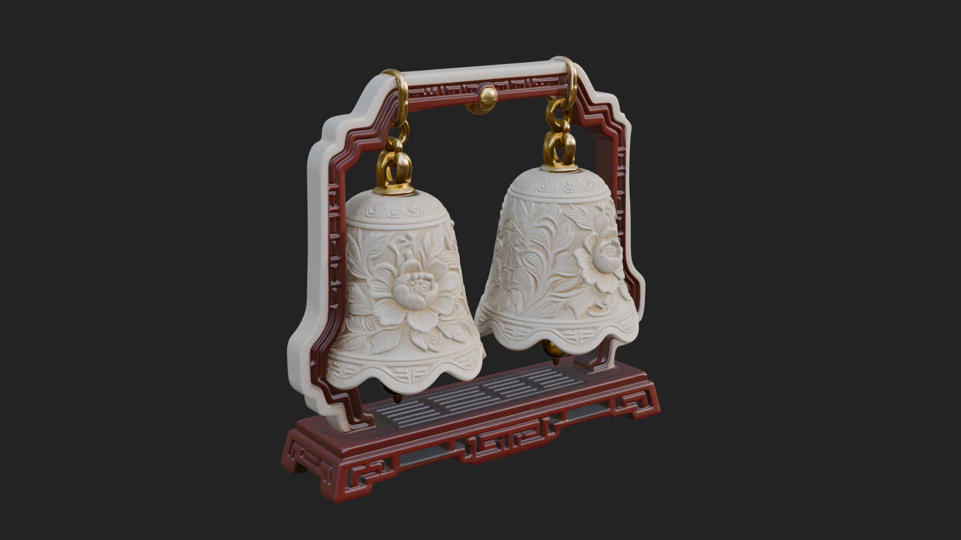 Carved Hanging Bell Ornament Design 5 3D Print Model 3D Model