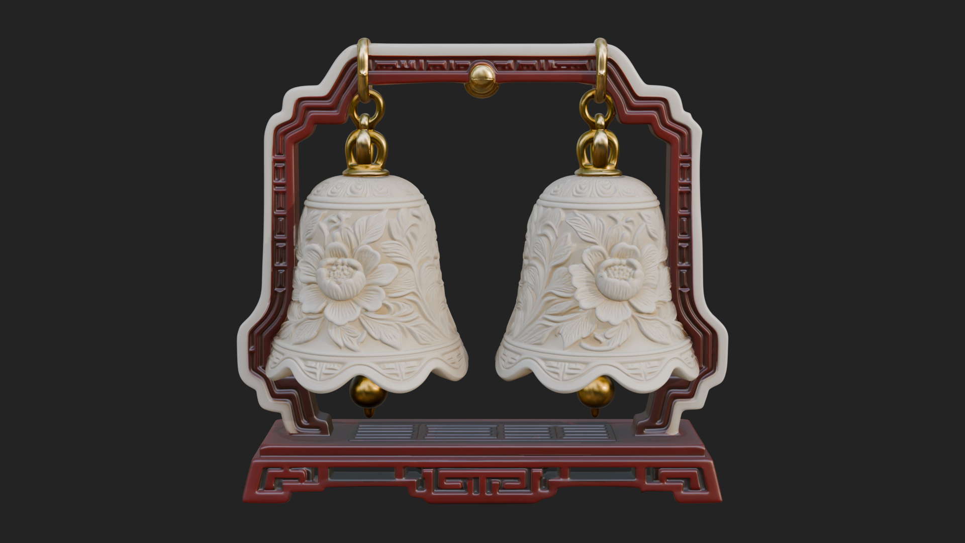 Carved Hanging Bell Ornament Design 5 3D Print Model 3D Model