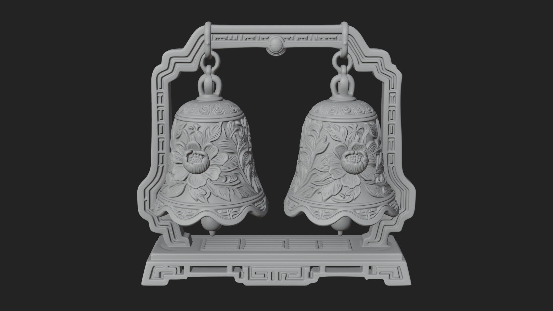 Carved Hanging Bell Ornament Design 5 3D Print Model 3D Model