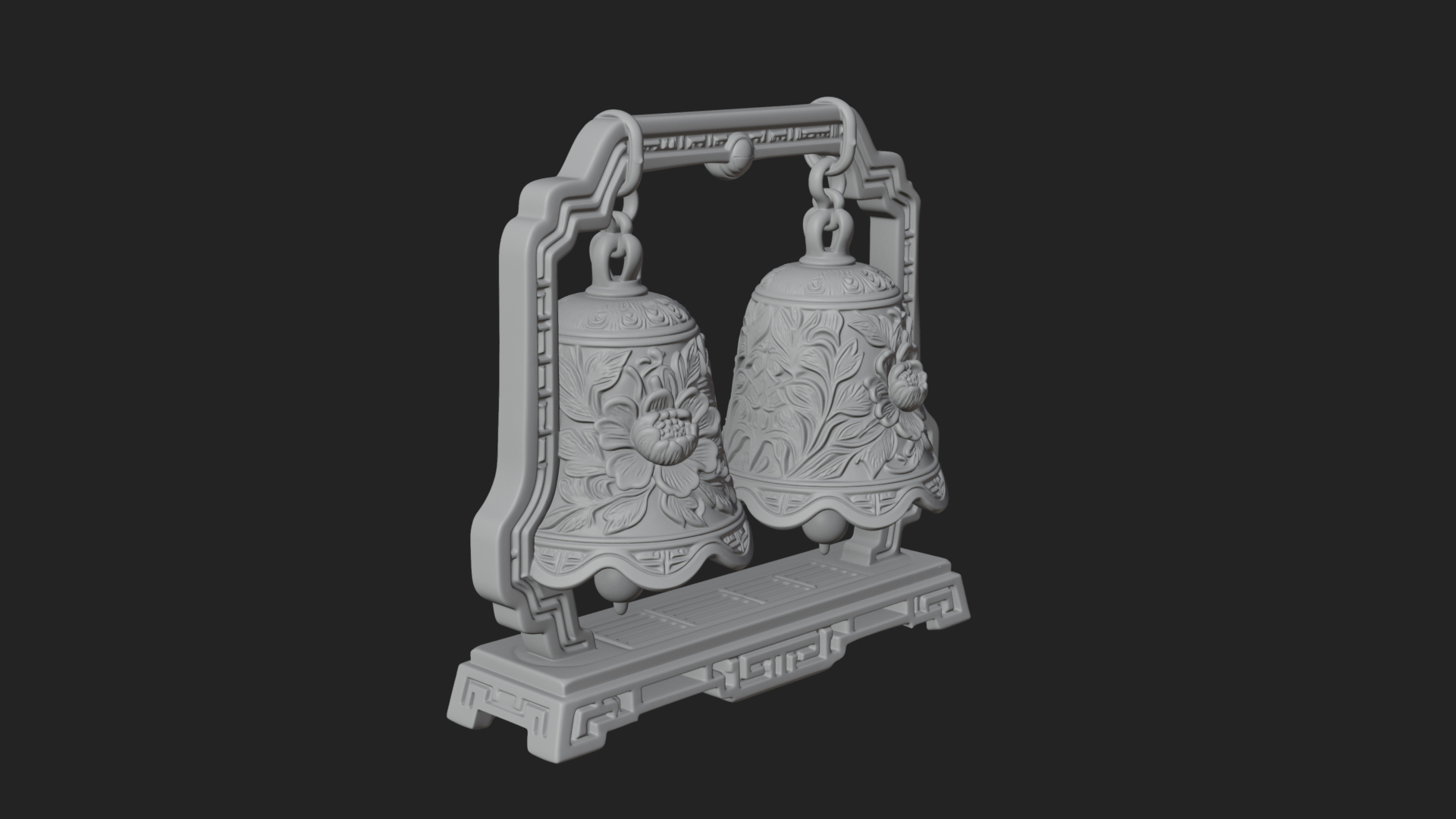 Carved Hanging Bell Ornament Design 5 3D Print Model 3D Model