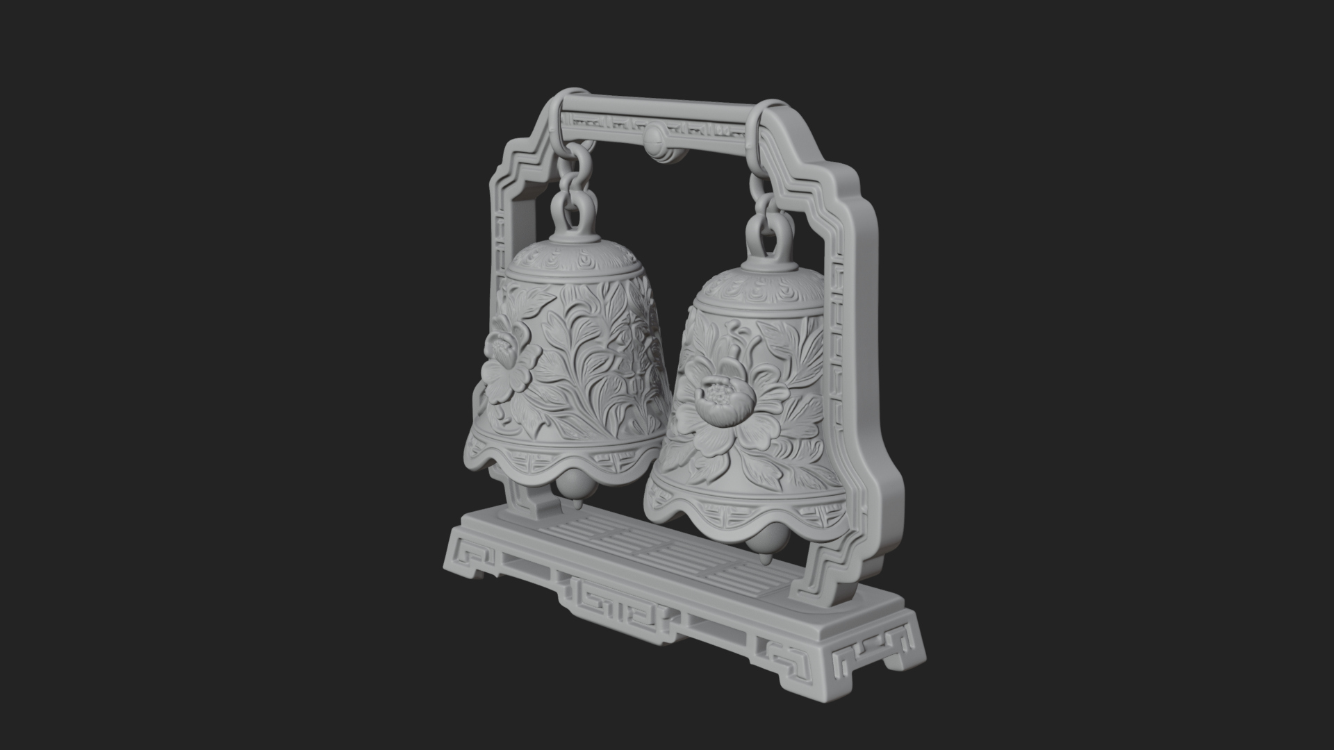 Carved Hanging Bell Ornament Design 5 3D Print Model 3D Model
