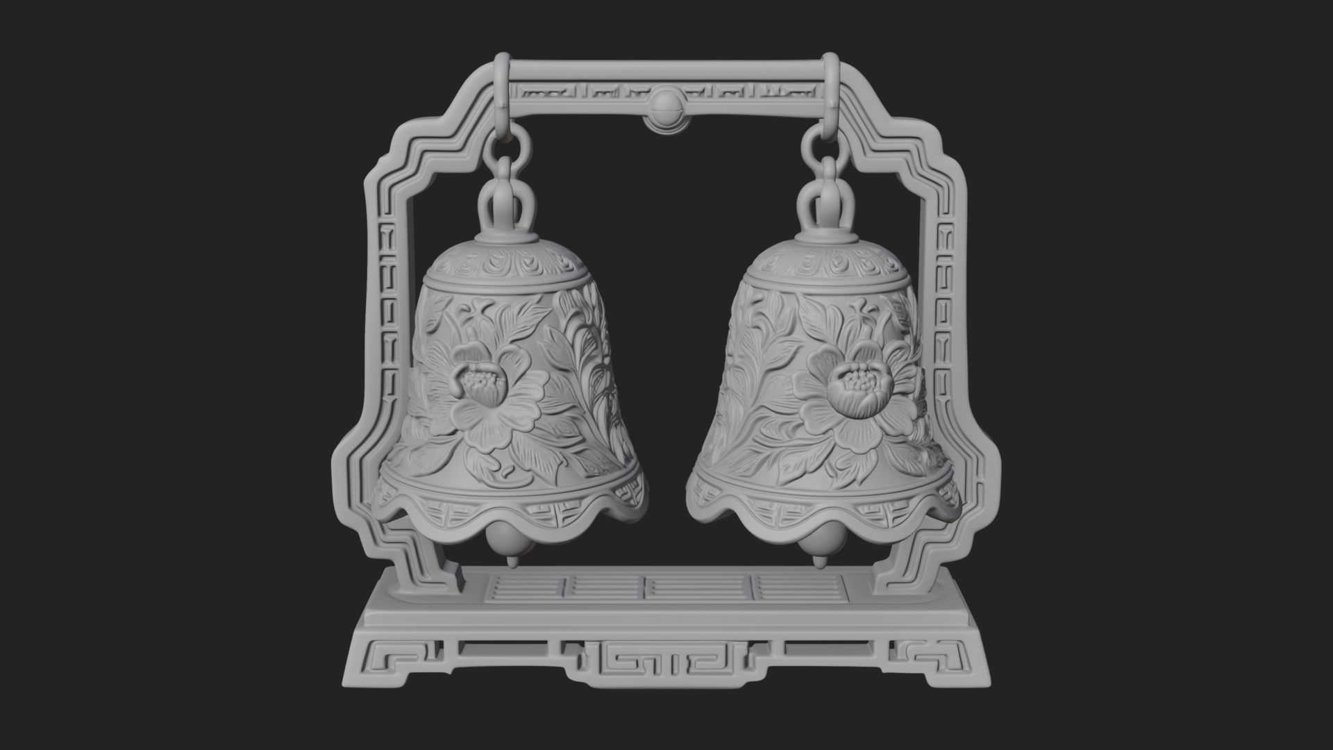 Carved Hanging Bell Ornament Design 5 3D Print Model 3D Model