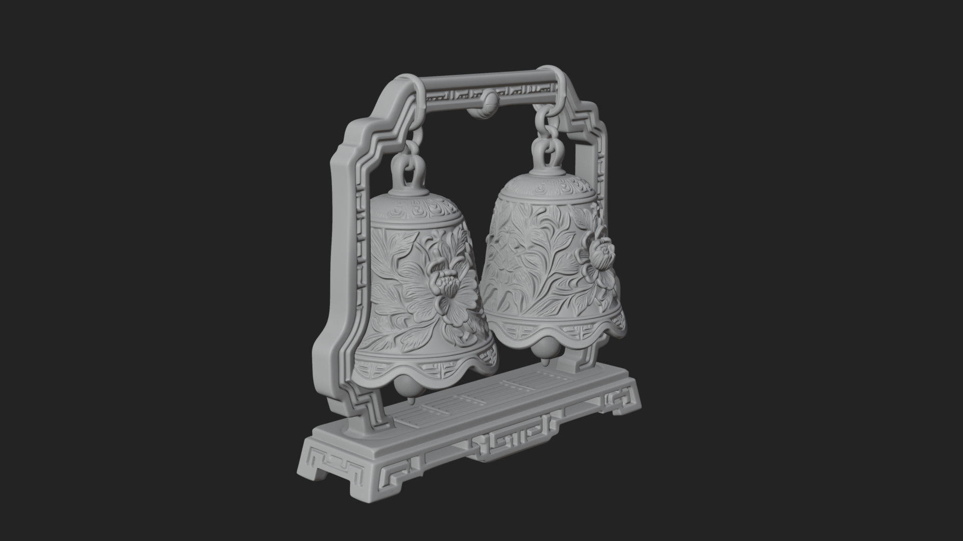 Carved Hanging Bell Ornament Design 5 3D Print Model 3D Model
