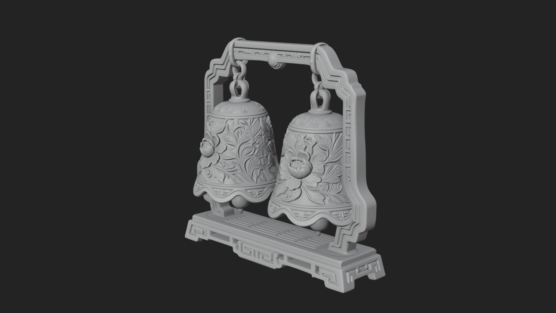 Carved Hanging Bell Ornament Design 5 3D Print Model 3D Model
