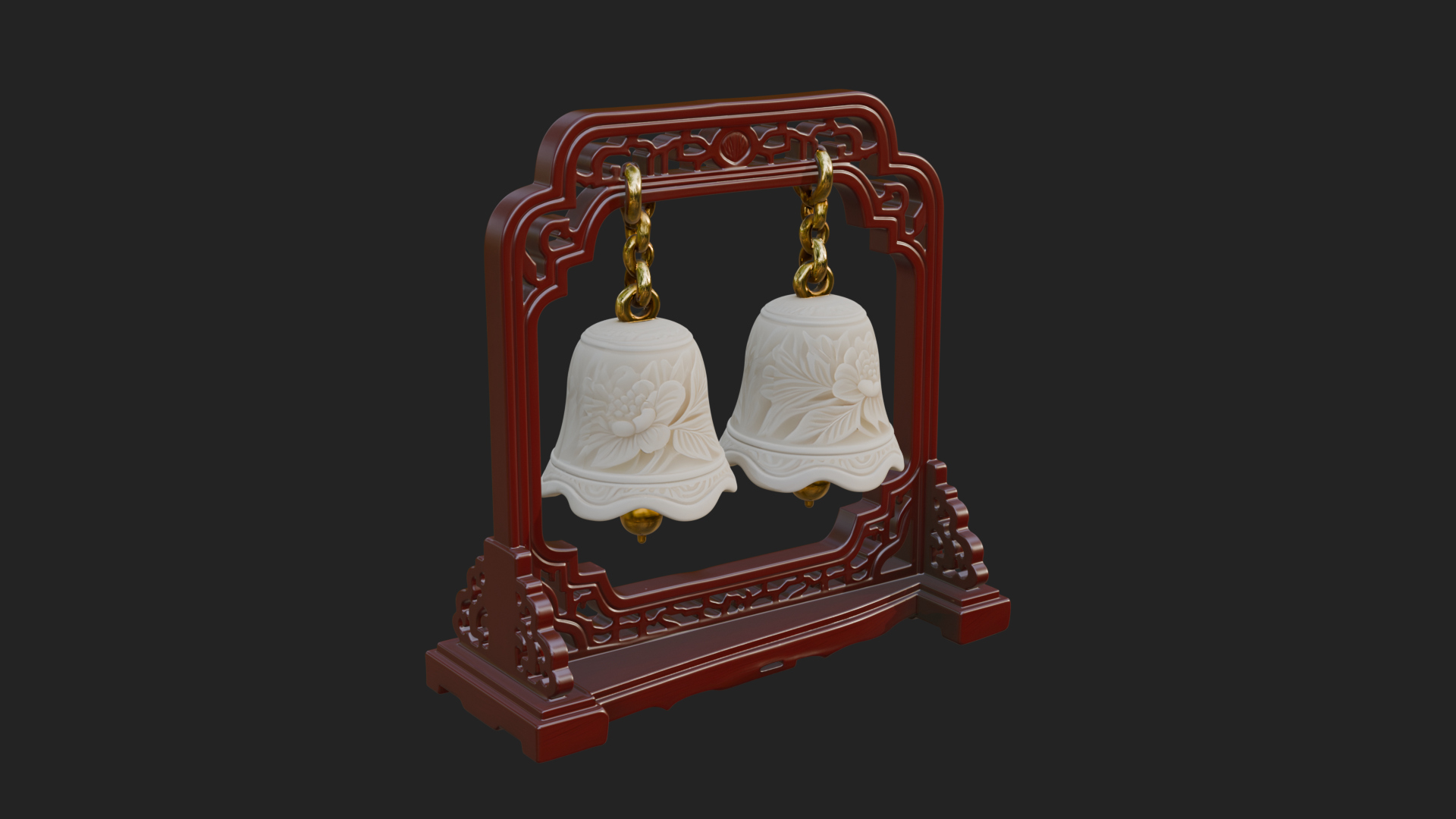 Carved Hanging Bell Ornament Design 6 3D Print Model 3D Model