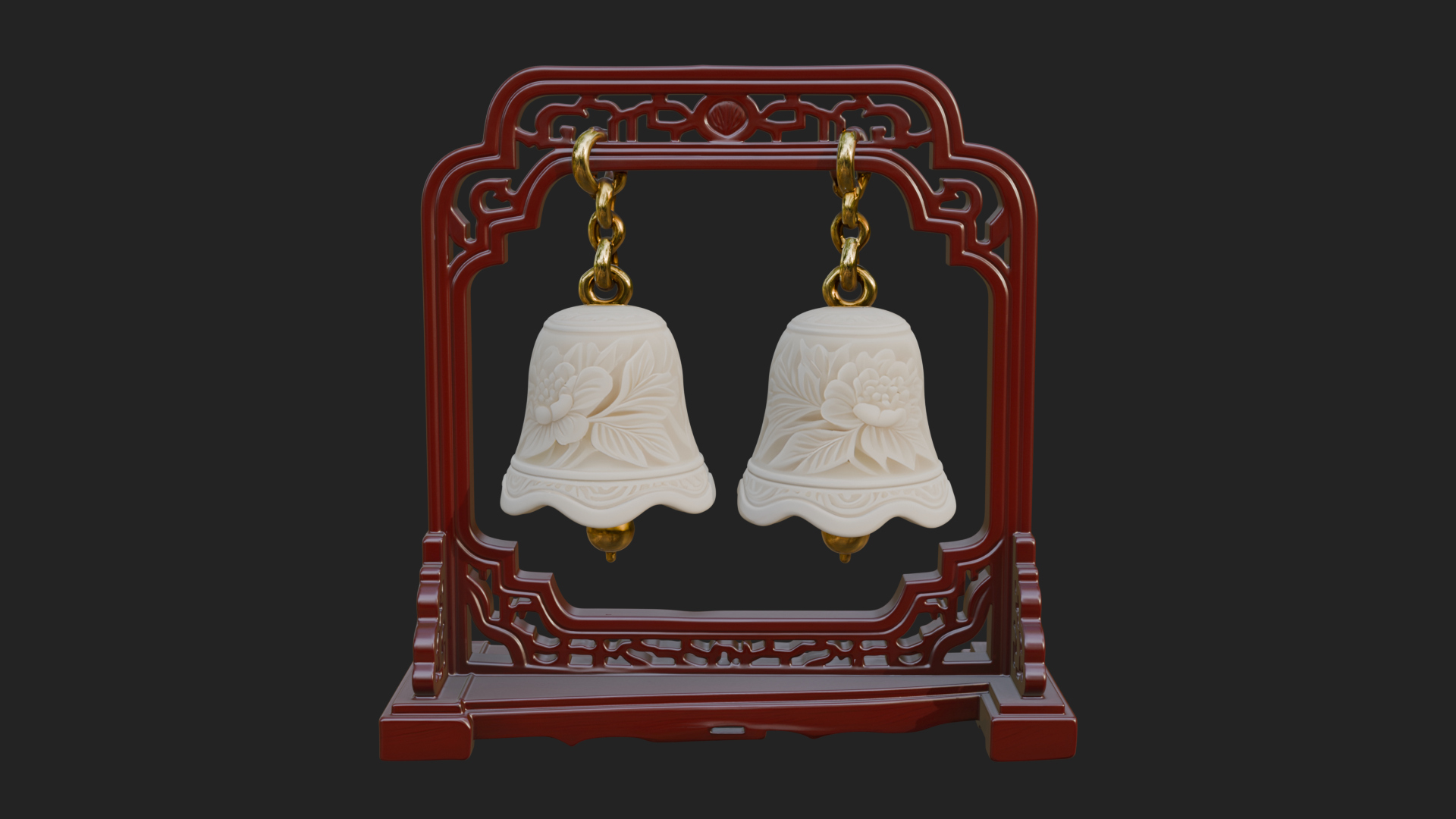 Carved Hanging Bell Ornament Design 6 3D Print Model 3D Model
