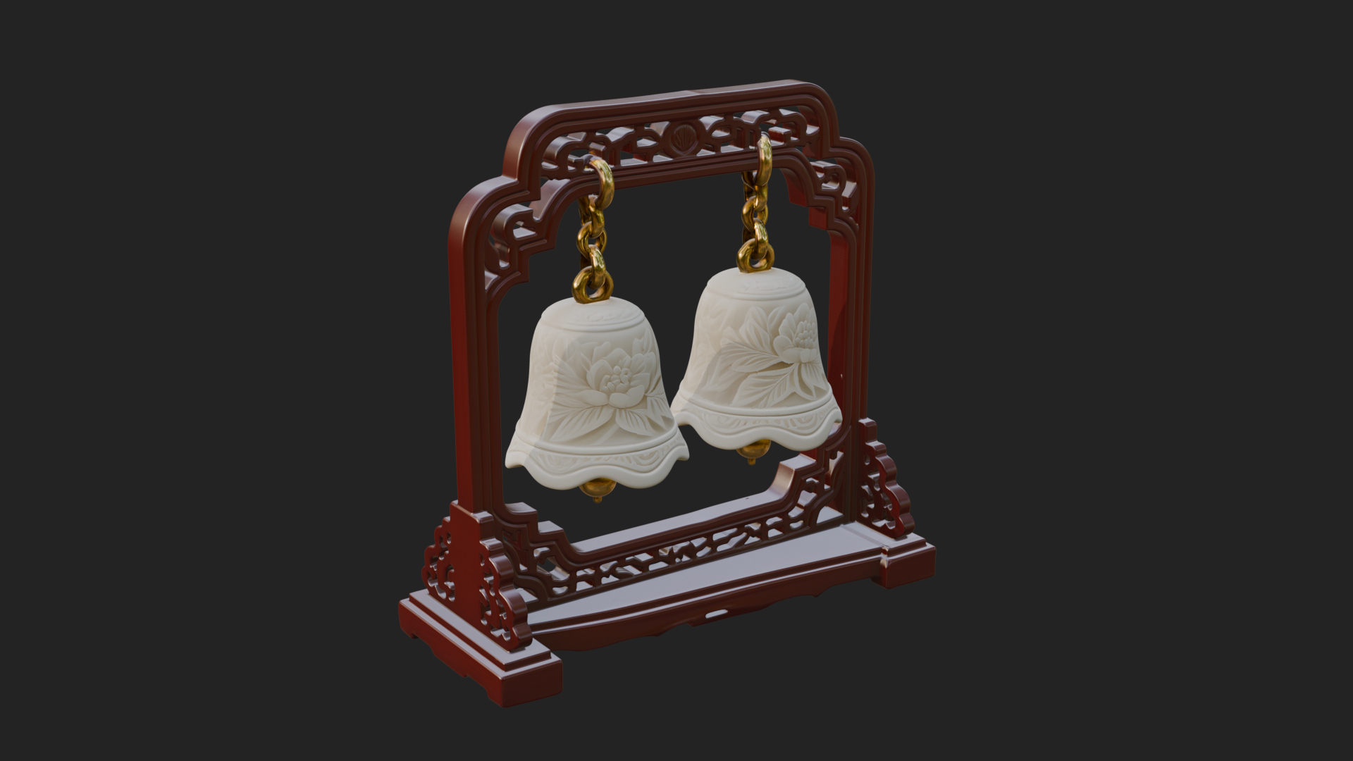 Carved Hanging Bell Ornament Design 6 3D Print Model 3D Model