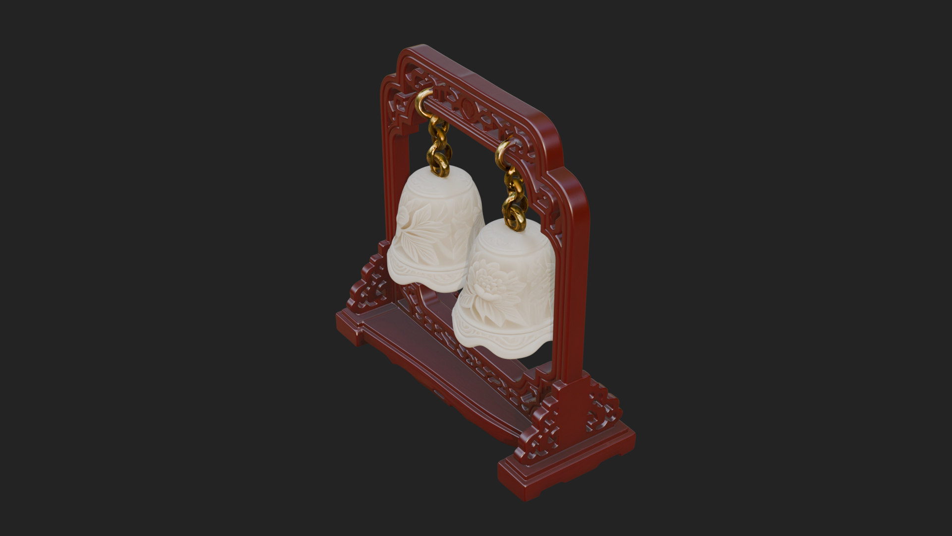 Carved Hanging Bell Ornament Design 6 3D Print Model 3D Model