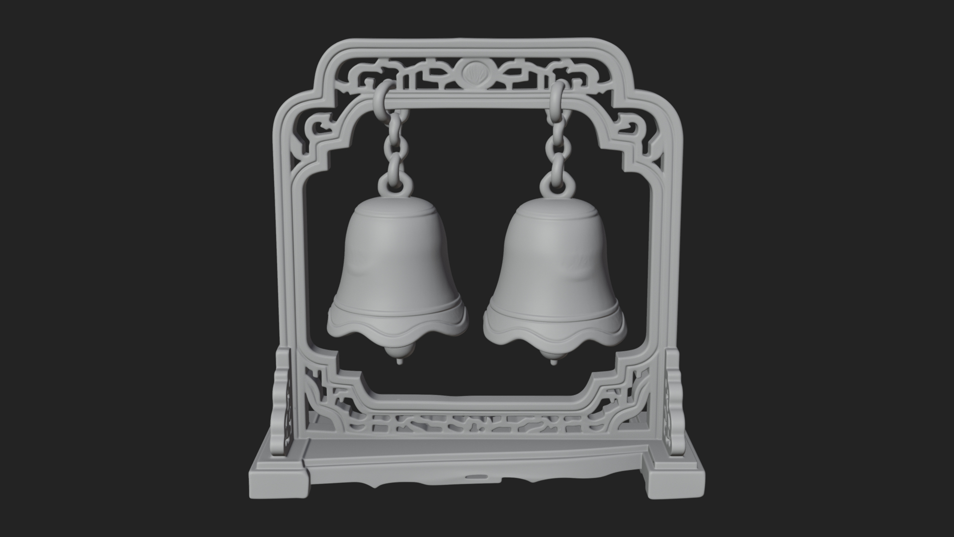 Carved Hanging Bell Ornament Design 6 3D Print Model 3D Model