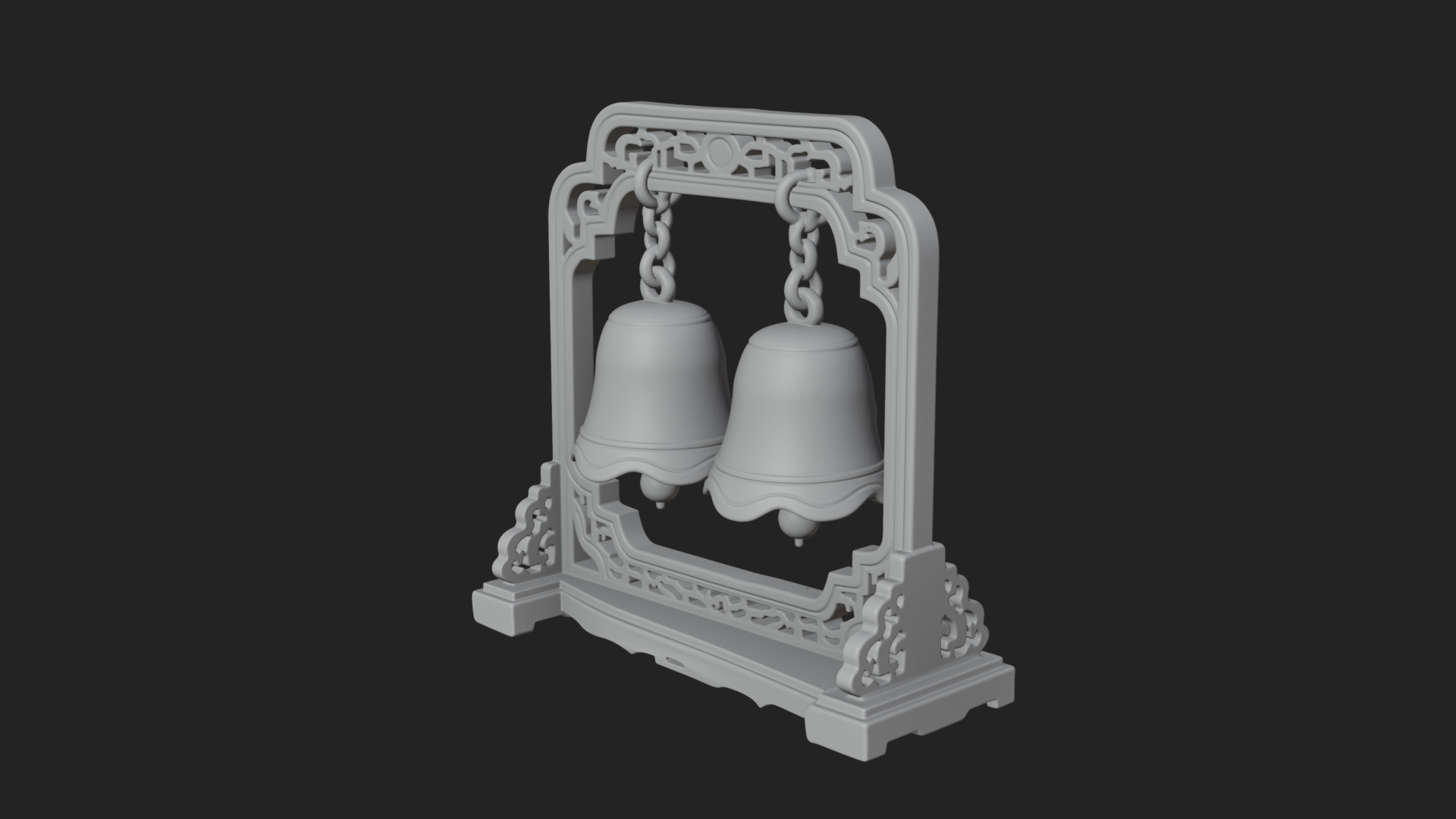 Carved Hanging Bell Ornament Design 6 3D Print Model 3D Model