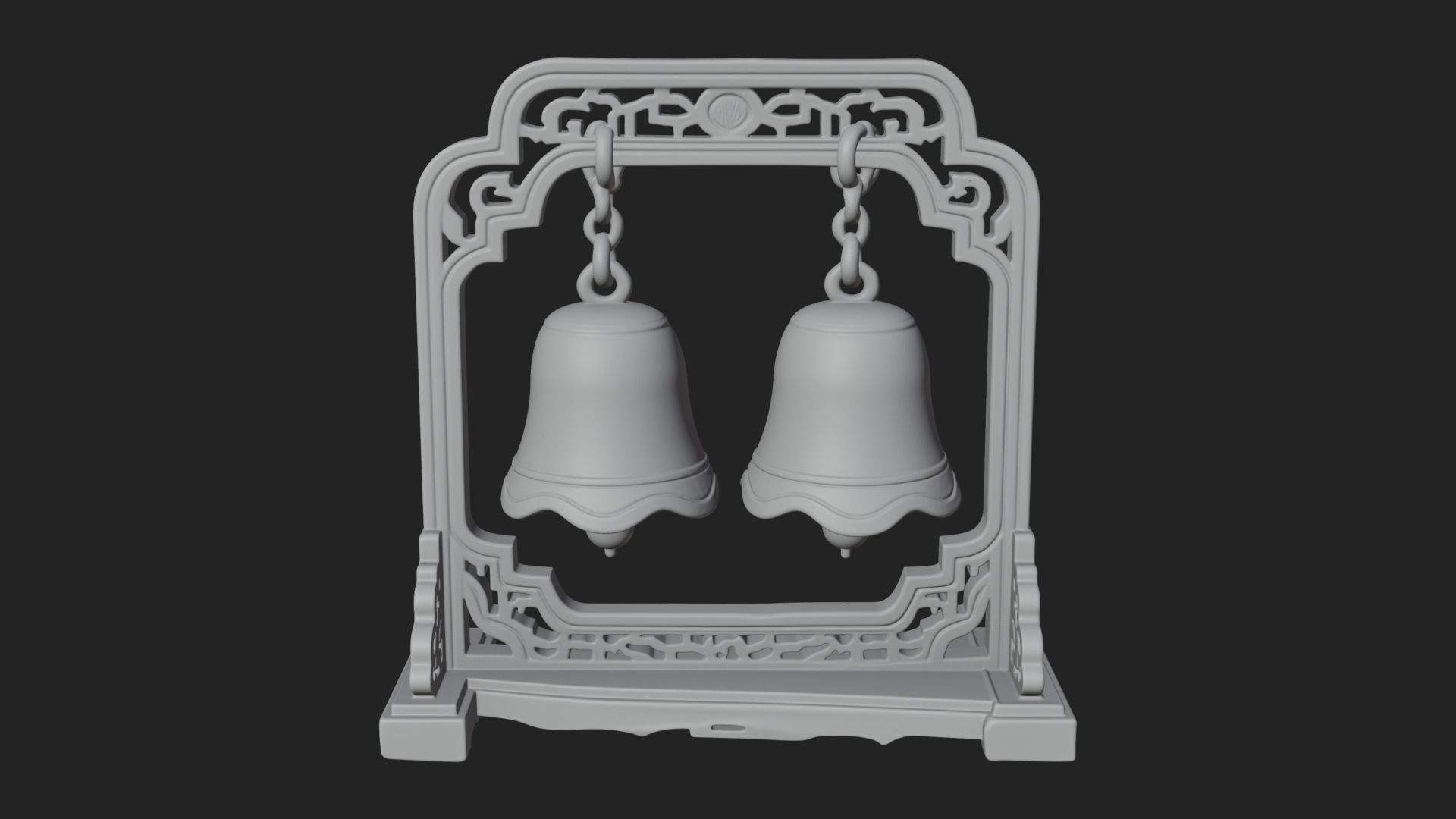 Carved Hanging Bell Ornament Design 6 3D Print Model 3D Model